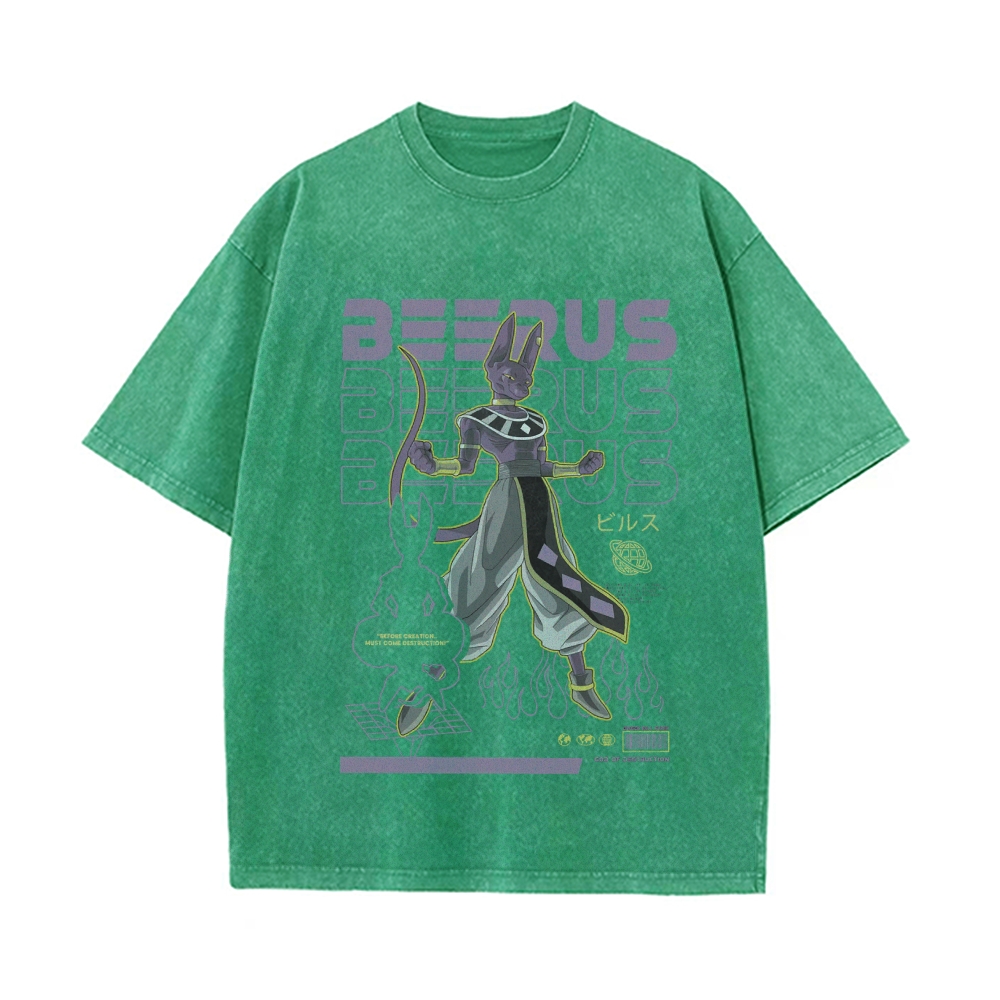 Beerus Vintage Oversized T-Shirt | Dragon Ball Super