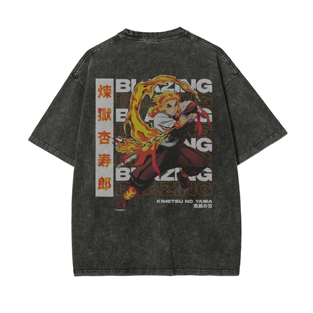 OG Kyojuro Rengoku Vintage Oversized T-Shirt | Demon Slayer