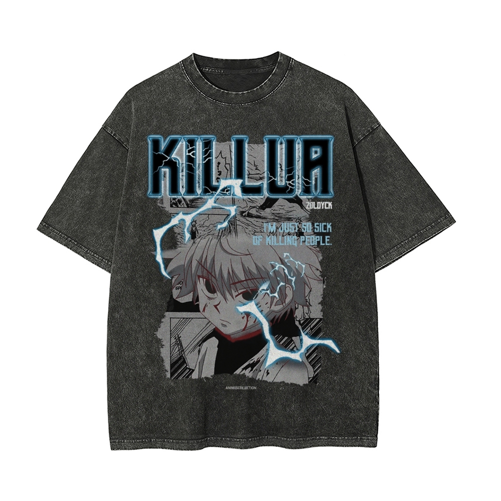 Killua Vintage Oversized T-Shirt | Hunter X Hunter