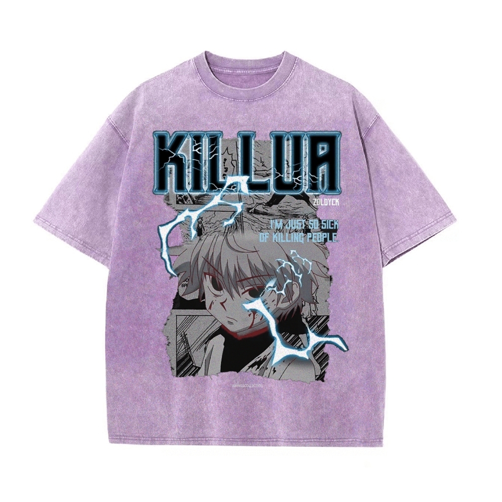 Killua Vintage Oversized T-Shirt | Hunter X Hunter