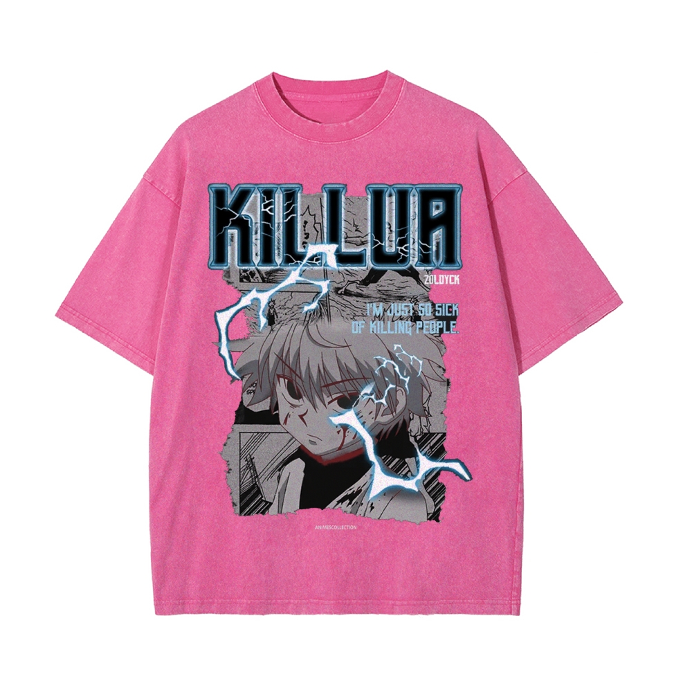Killua Vintage Oversized T-Shirt | Hunter X Hunter
