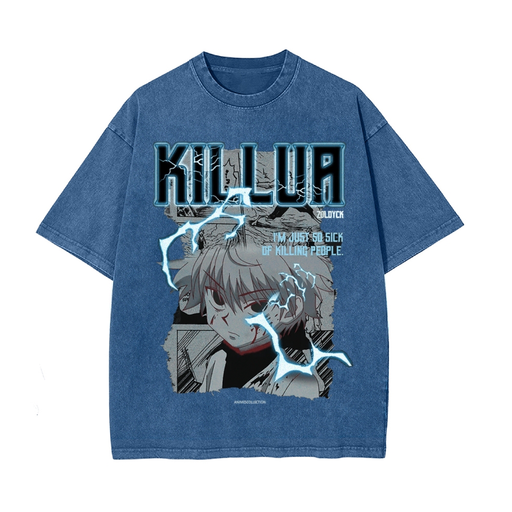 Killua Vintage Oversized T-Shirt | Hunter X Hunter