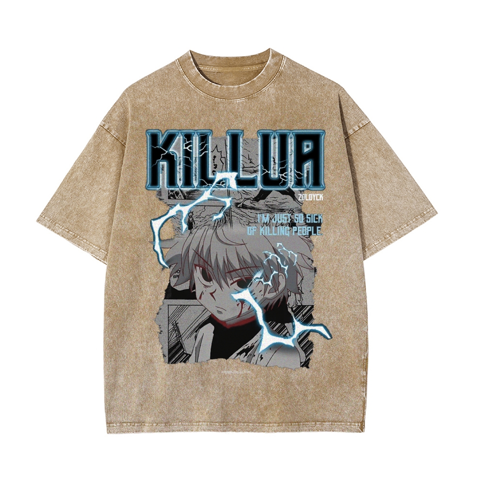 Killua Vintage Oversized T-Shirt | Hunter X Hunter