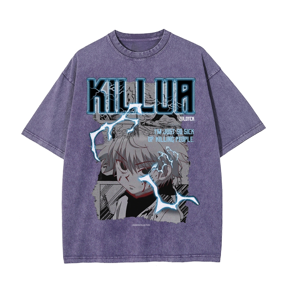Killua Vintage Oversized T-Shirt | Hunter X Hunter