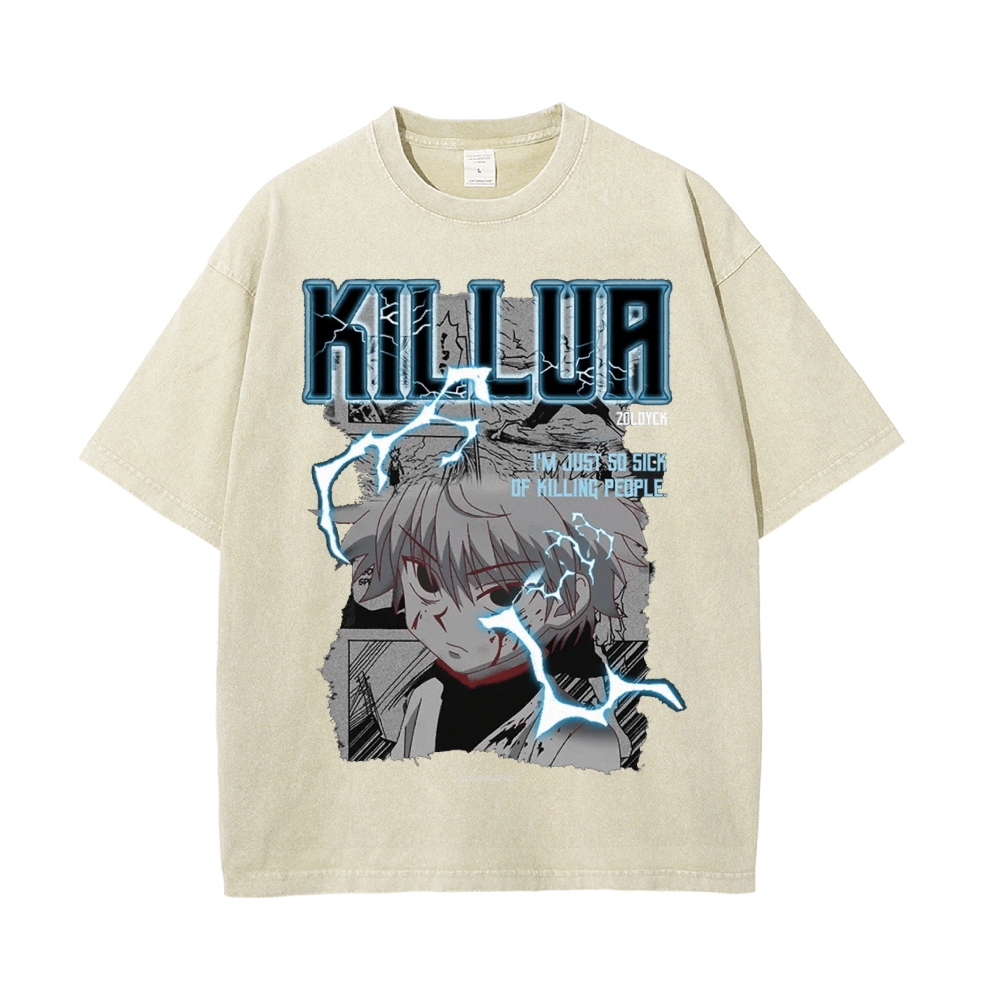 Killua Vintage Oversized T-Shirt | Hunter X Hunter