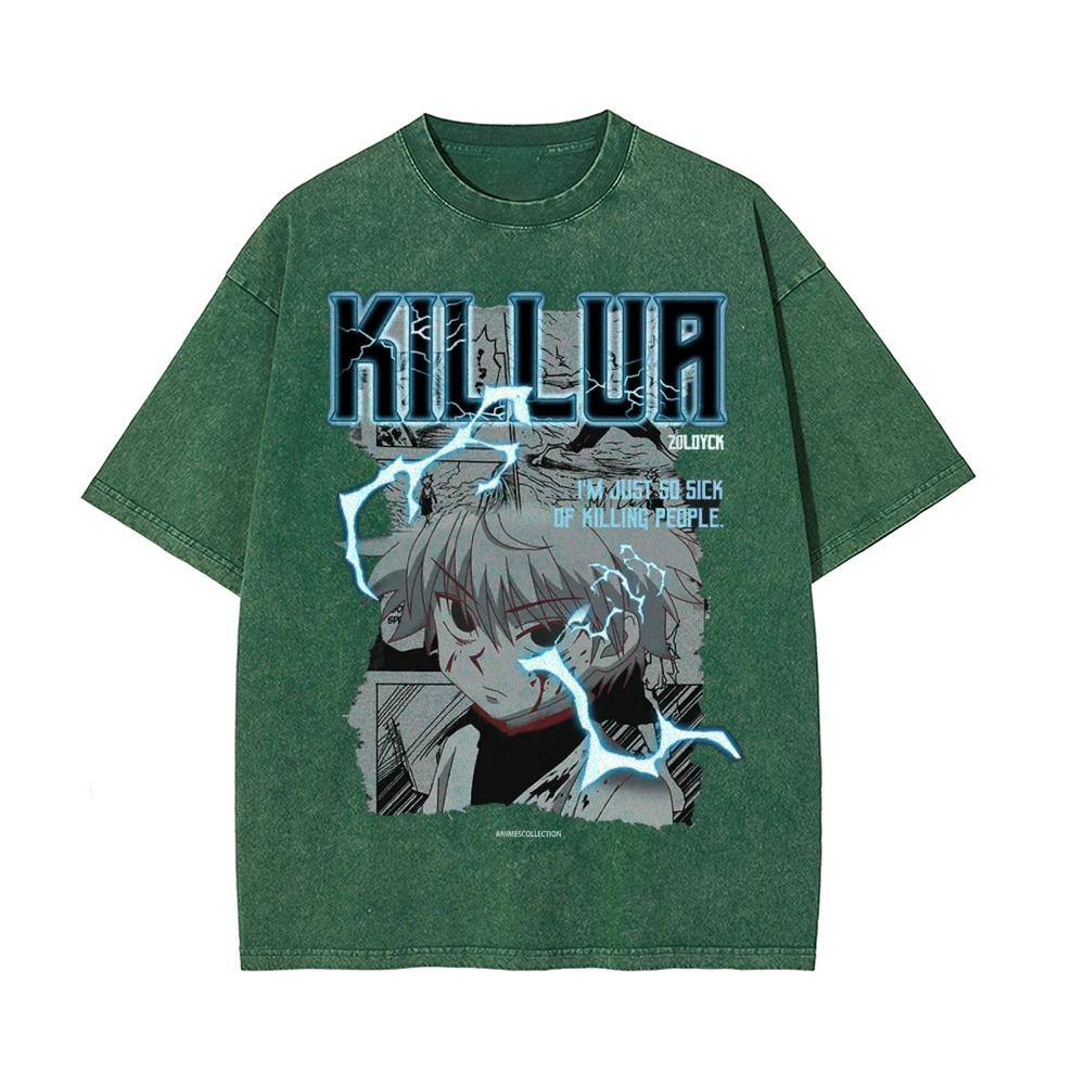 Killua Vintage Oversized T-Shirt | Hunter X Hunter