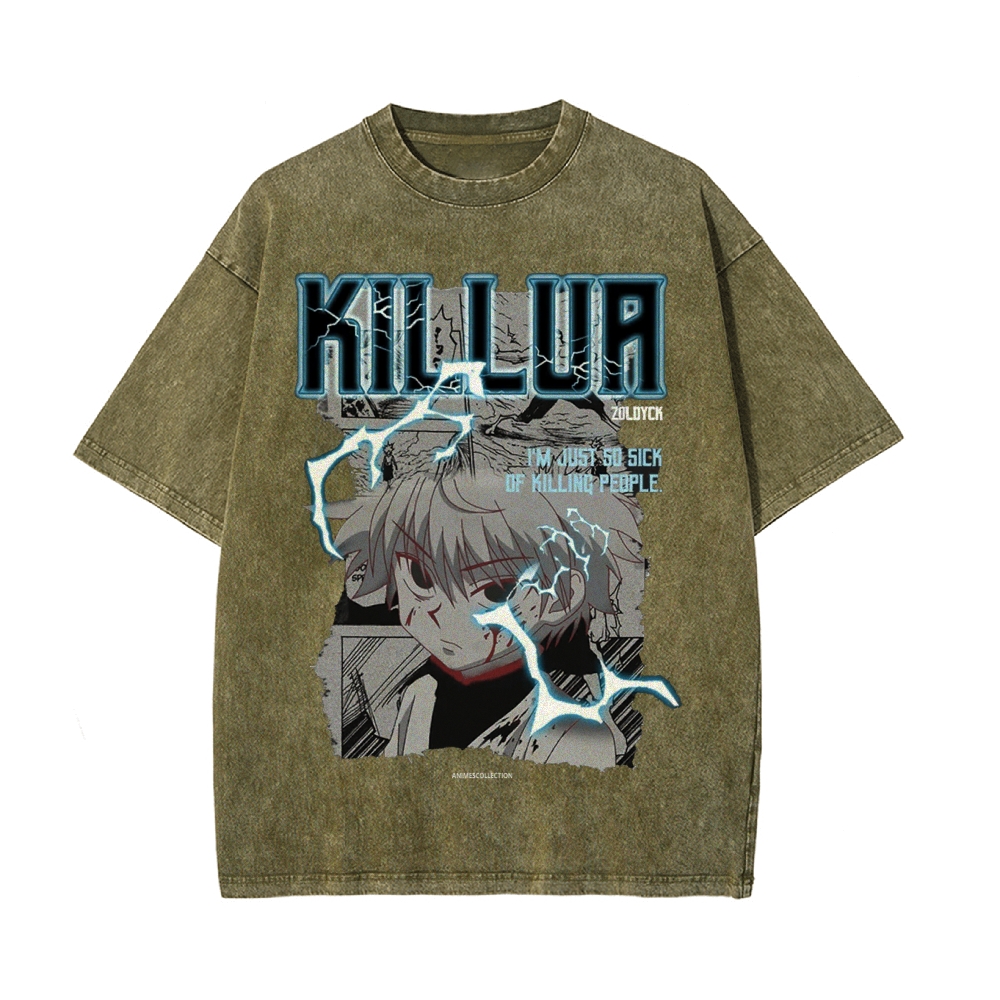 Killua Vintage Oversized T-Shirt | Hunter X Hunter