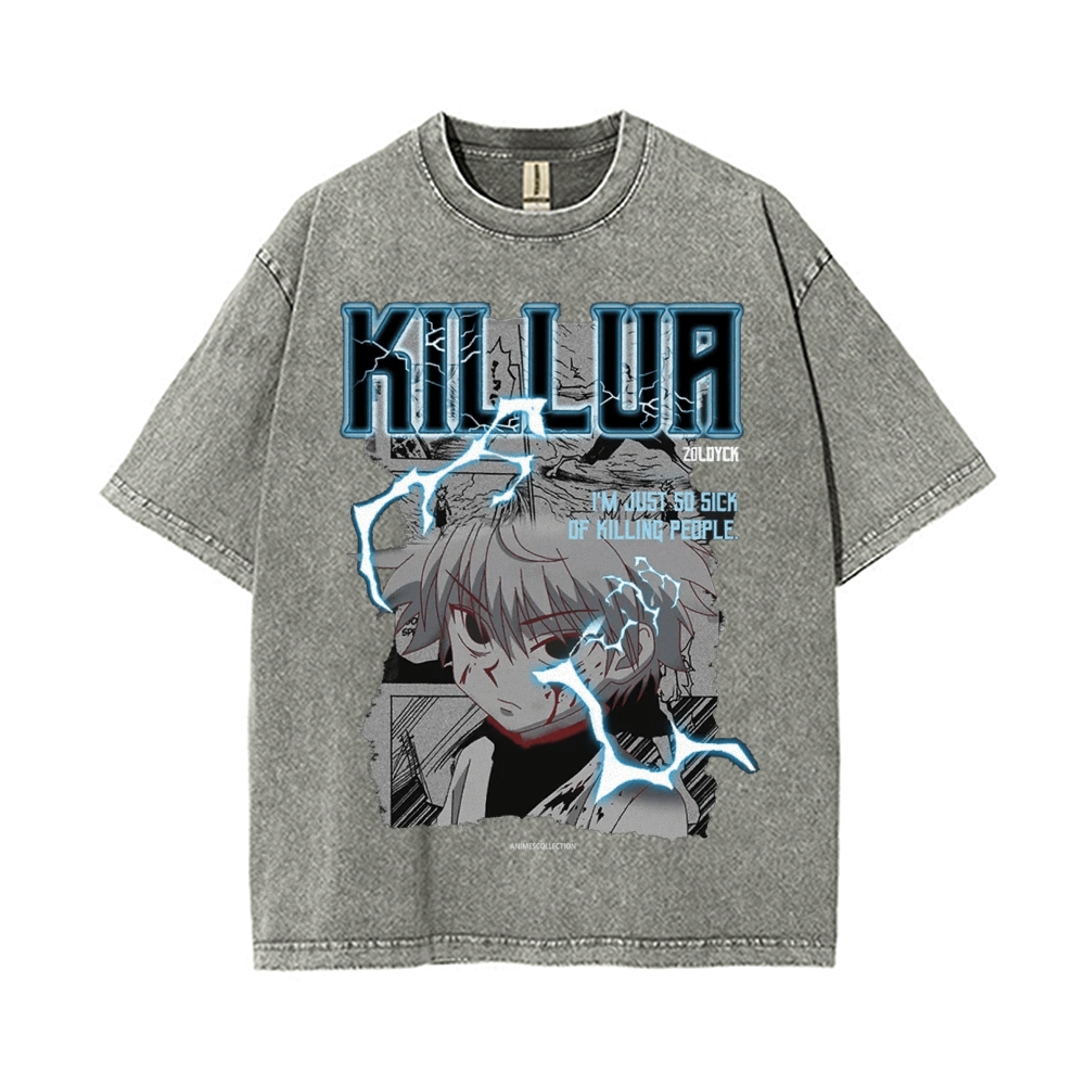 Killua Vintage Oversized T-Shirt | Hunter X Hunter