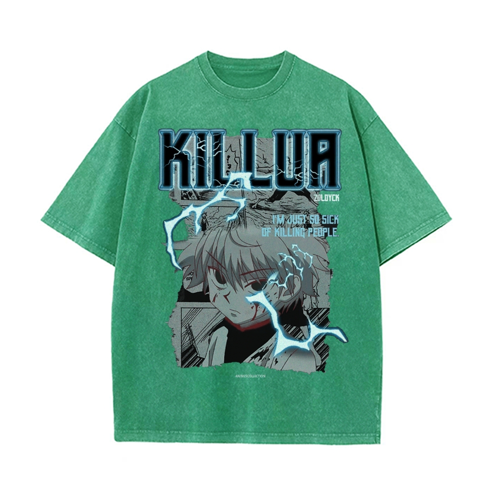 Killua Vintage Oversized T-Shirt | Hunter X Hunter