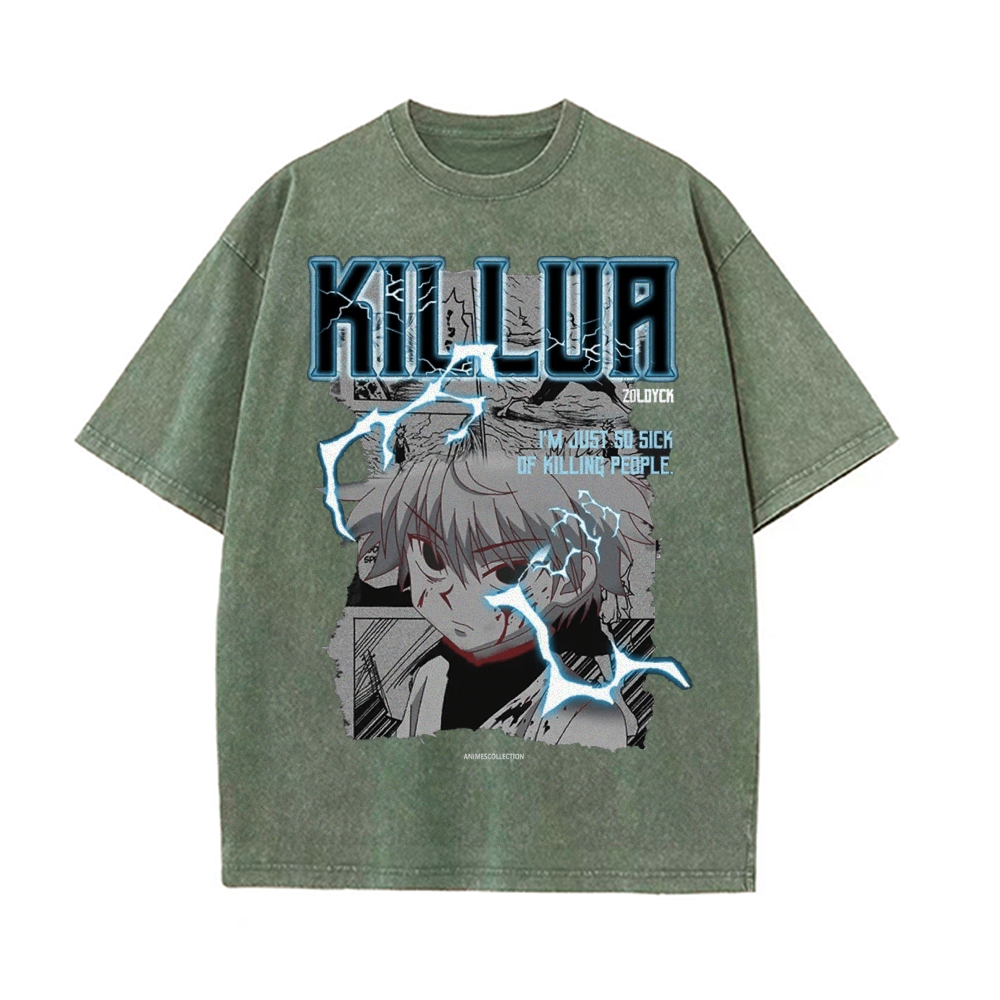 Killua Vintage Oversized T-Shirt | Hunter X Hunter