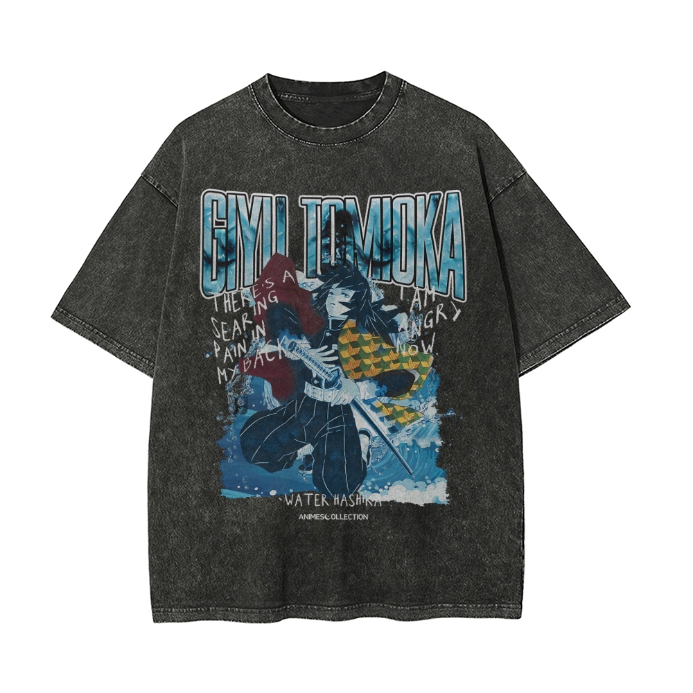 Giyu Tomioka Vintage Oversized T-Shirt | Demon Slayer