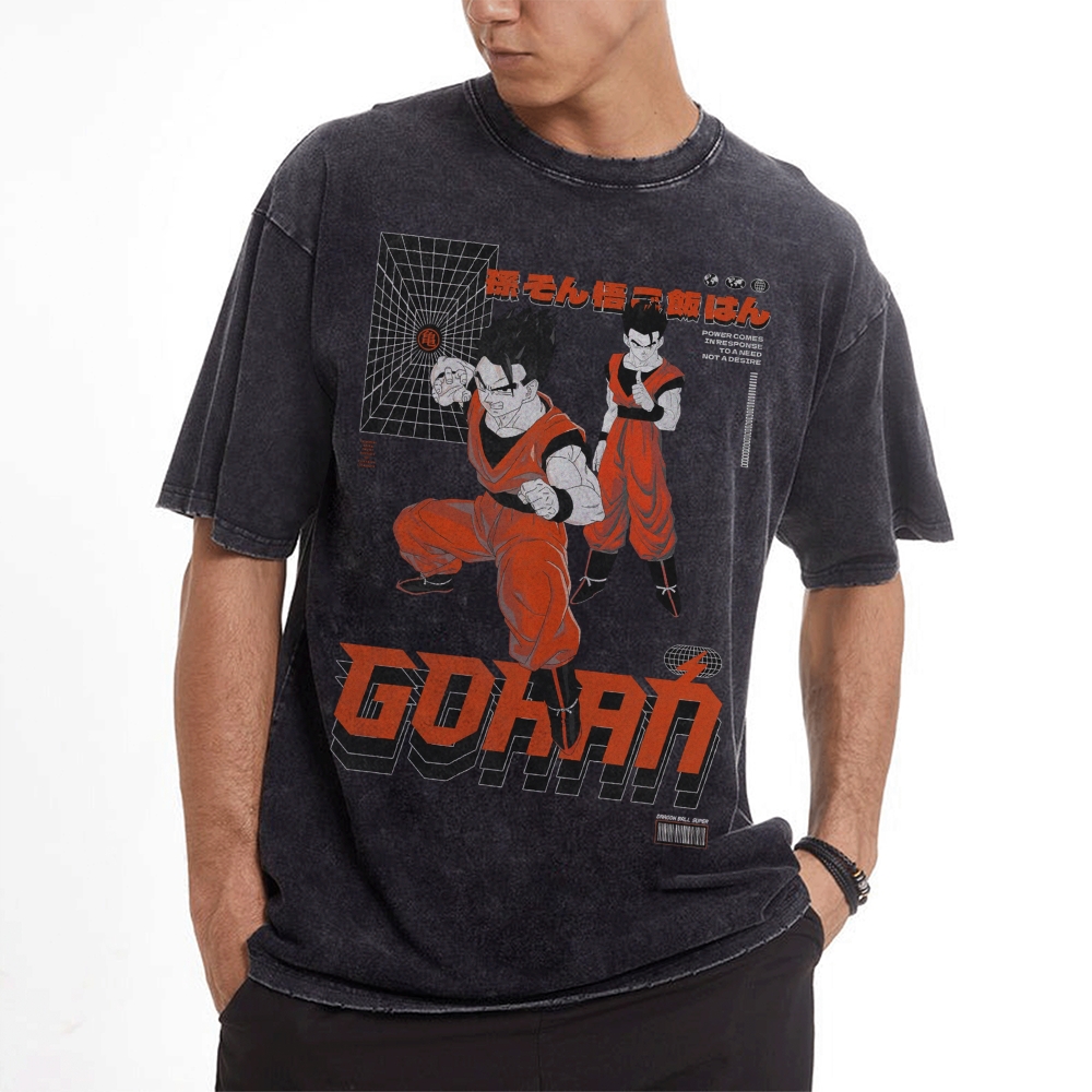 Gohan Vintage Oversized T-Shirt | Dragon Ball Super