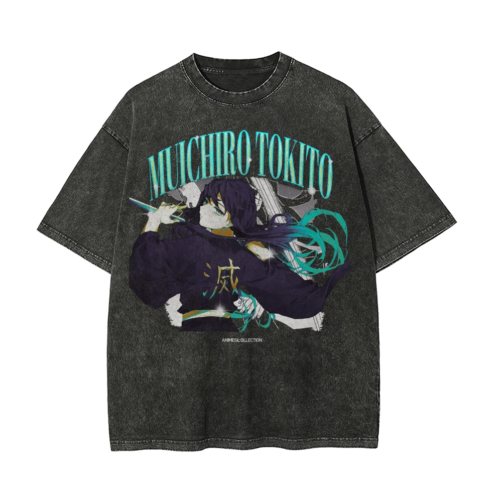 Muichiro Tokito Vintage Oversized T-Shirt | Demon Slayer