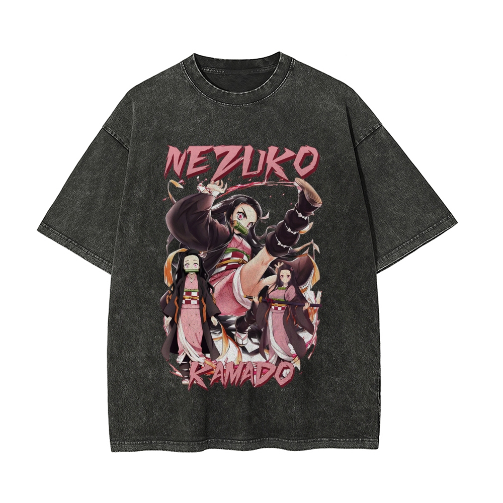 Nezuko Vintage Oversized T-Shirt | Demon Slayer