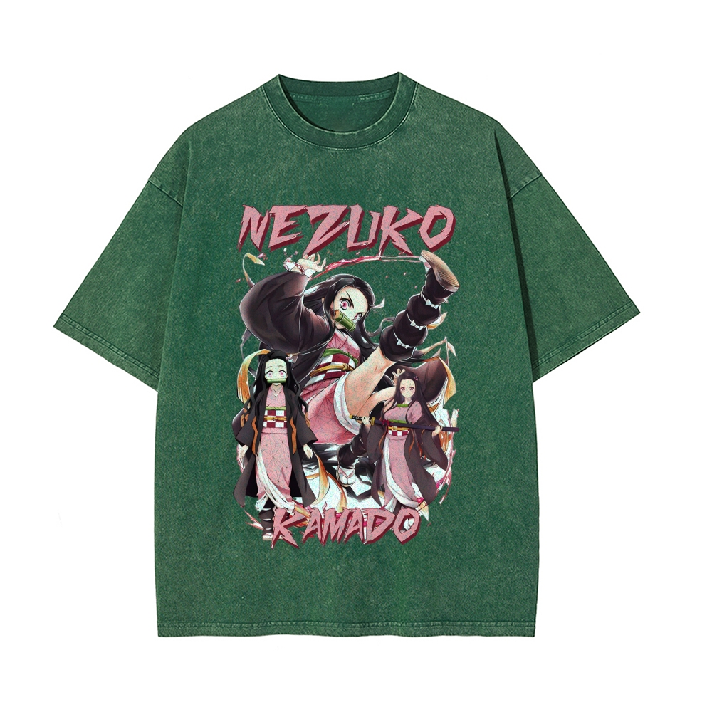 Nezuko Vintage Oversized T-Shirt | Demon Slayer