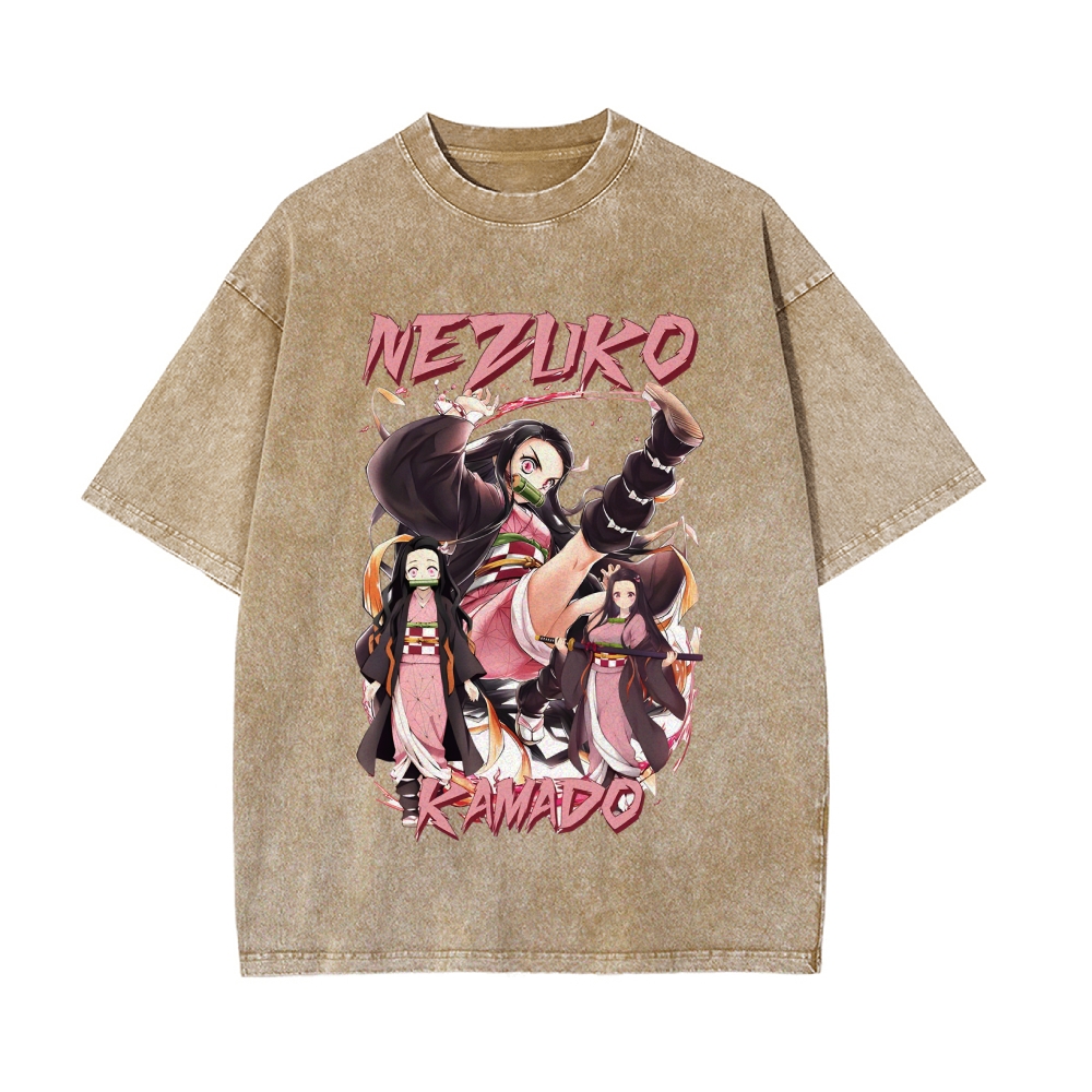 Nezuko Vintage Oversized T-Shirt | Demon Slayer