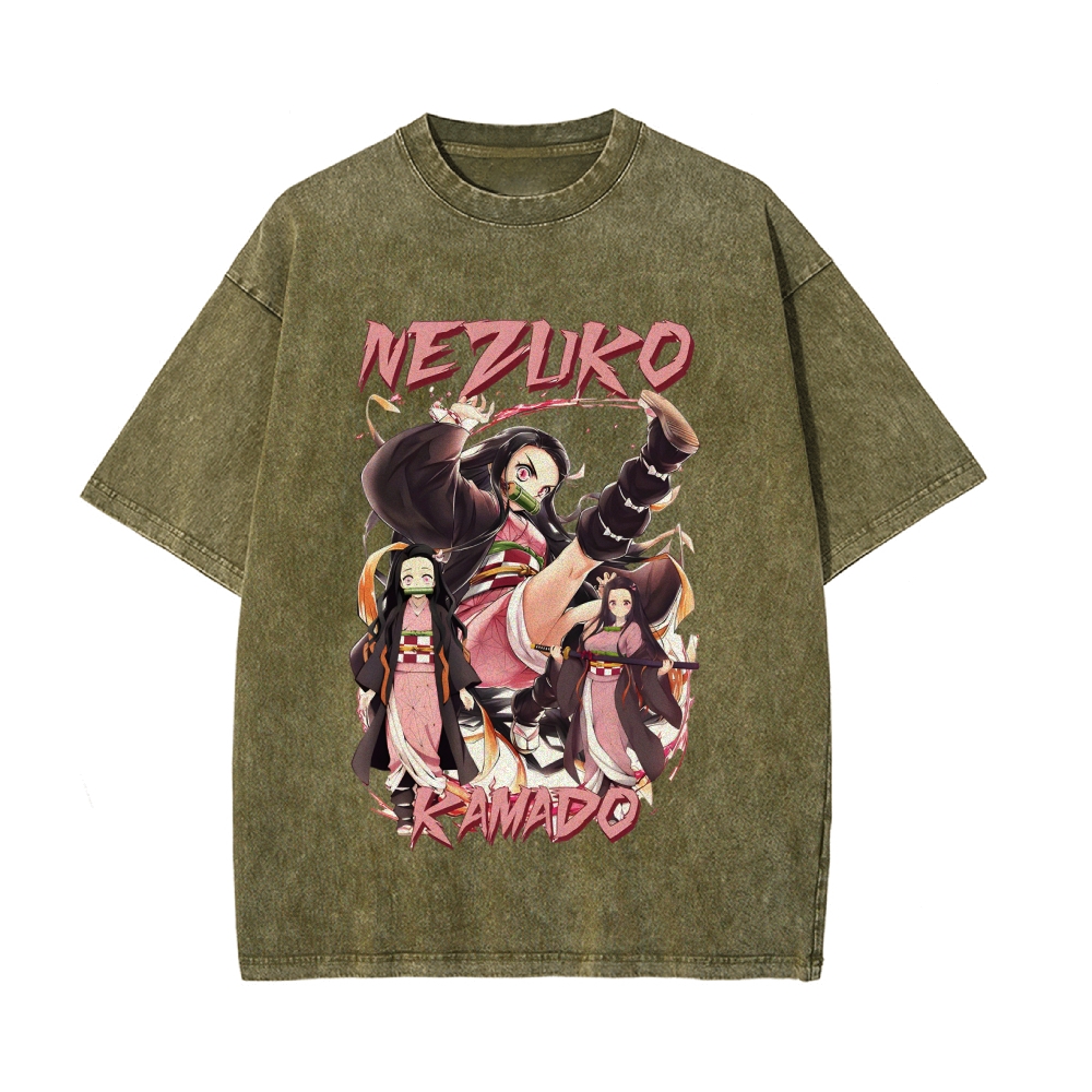 Nezuko Vintage Oversized T-Shirt | Demon Slayer