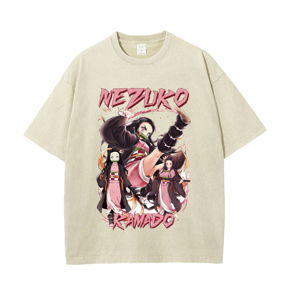 Nezuko Vintage Oversized T-Shirt | Demon Slayer