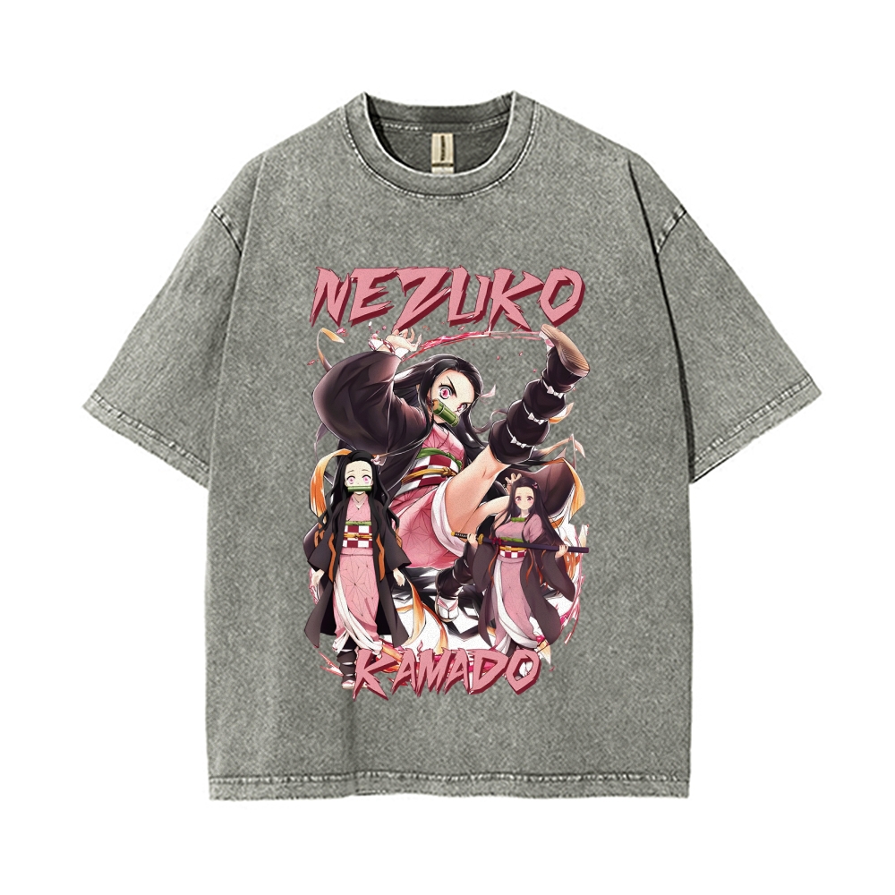 Nezuko Vintage Oversized T-Shirt | Demon Slayer