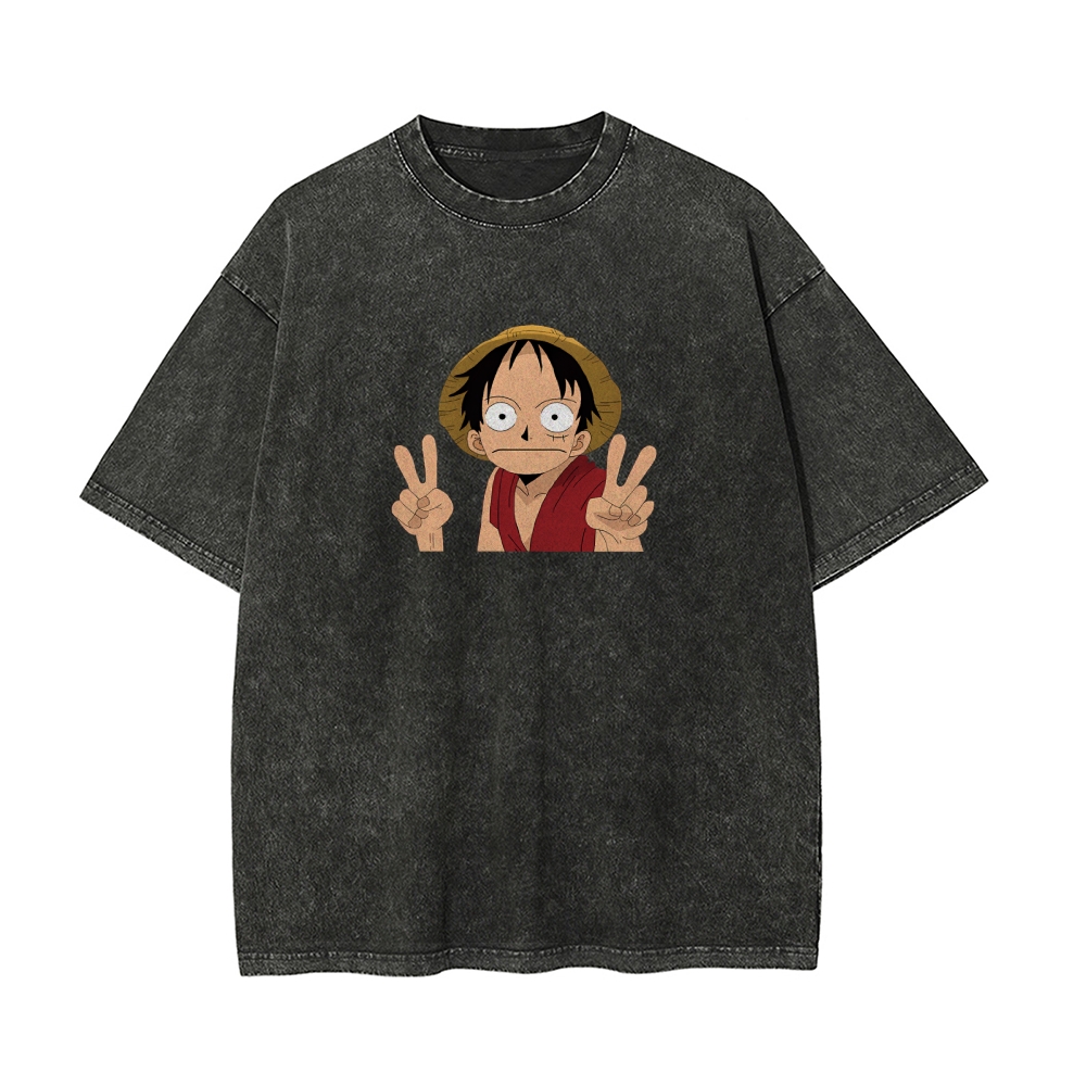 Luffy's Happy Vintage Oversized T-Shirt