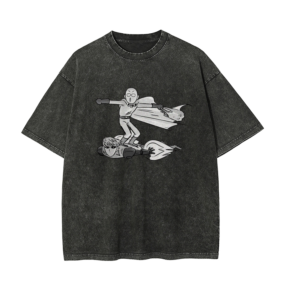 Saitama And Genos Vintage Oversized T-Shirt
