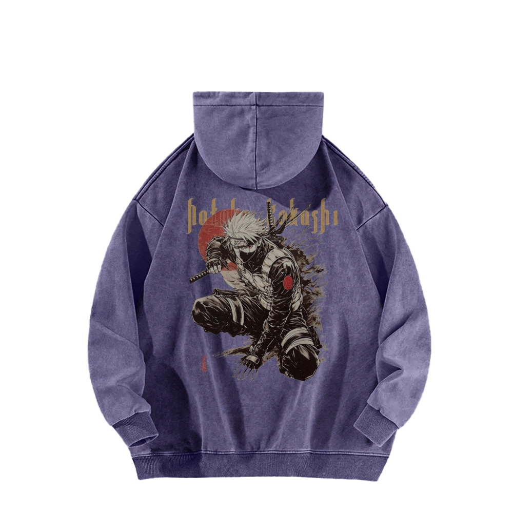 Kakashi Hatake Casual Washed Hoodie | NARUTO