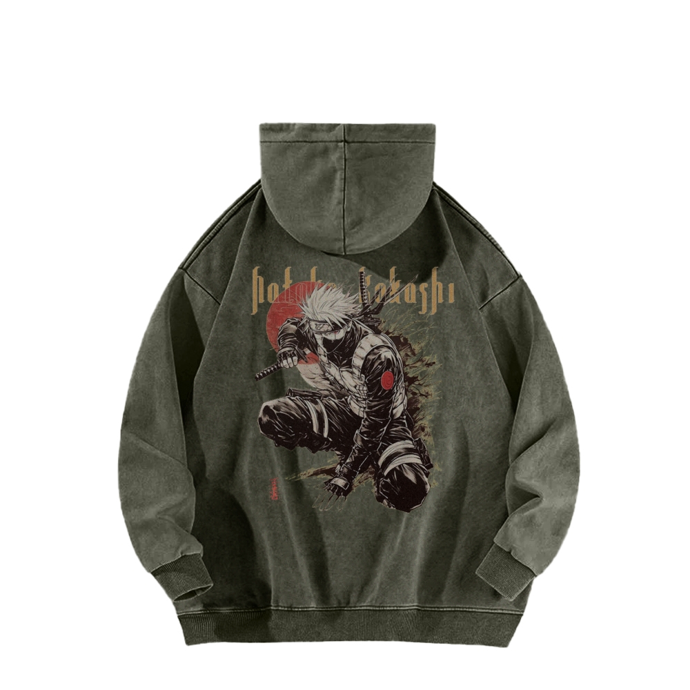 Kakashi Hatake Casual Washed Hoodie | NARUTO