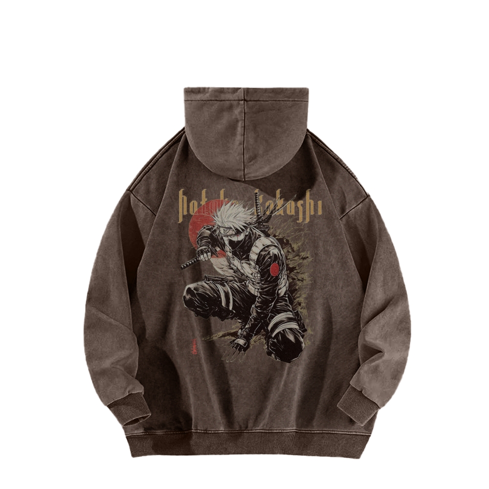 Kakashi Hatake Casual Washed Hoodie | NARUTO