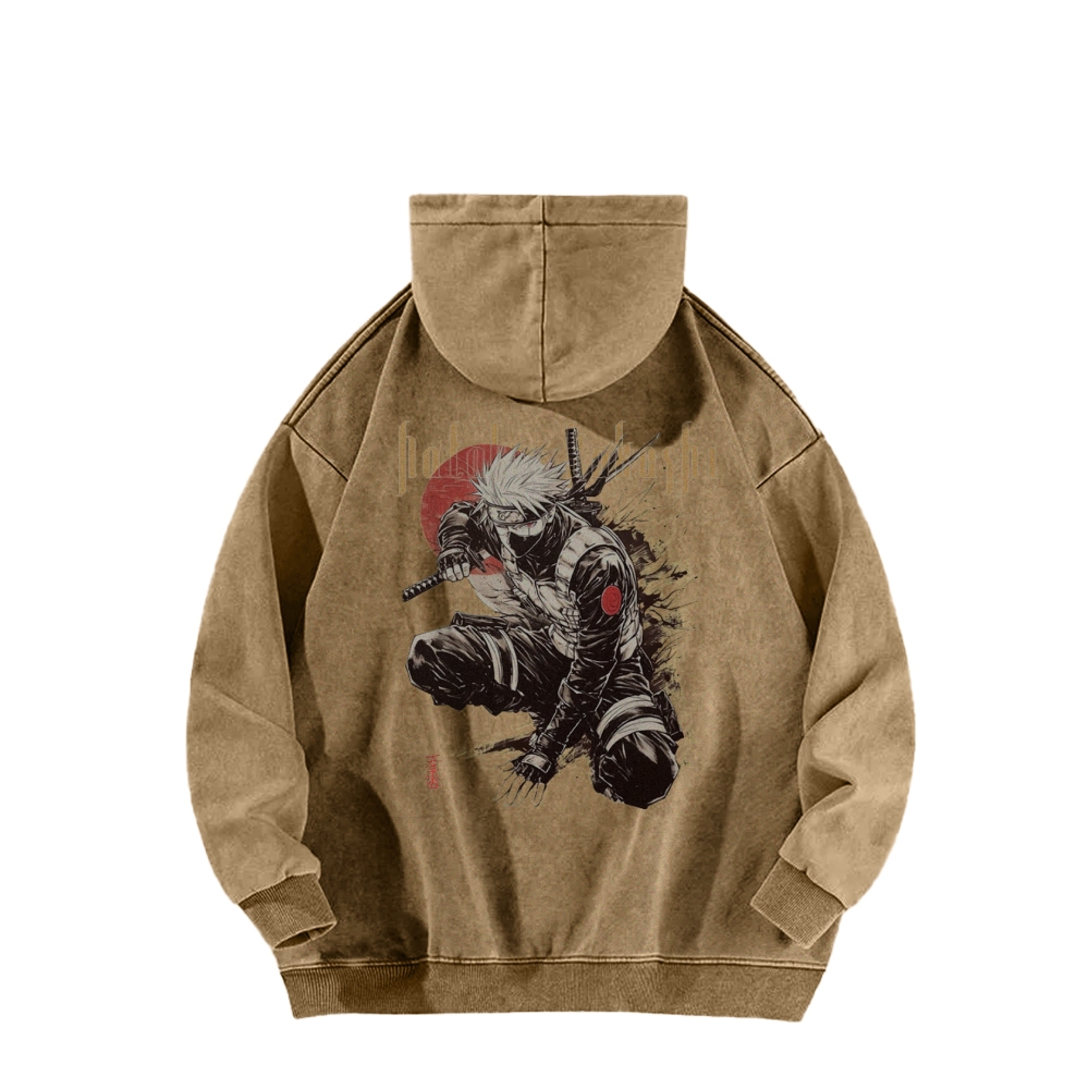 Kakashi Hatake Casual Washed Hoodie | NARUTO