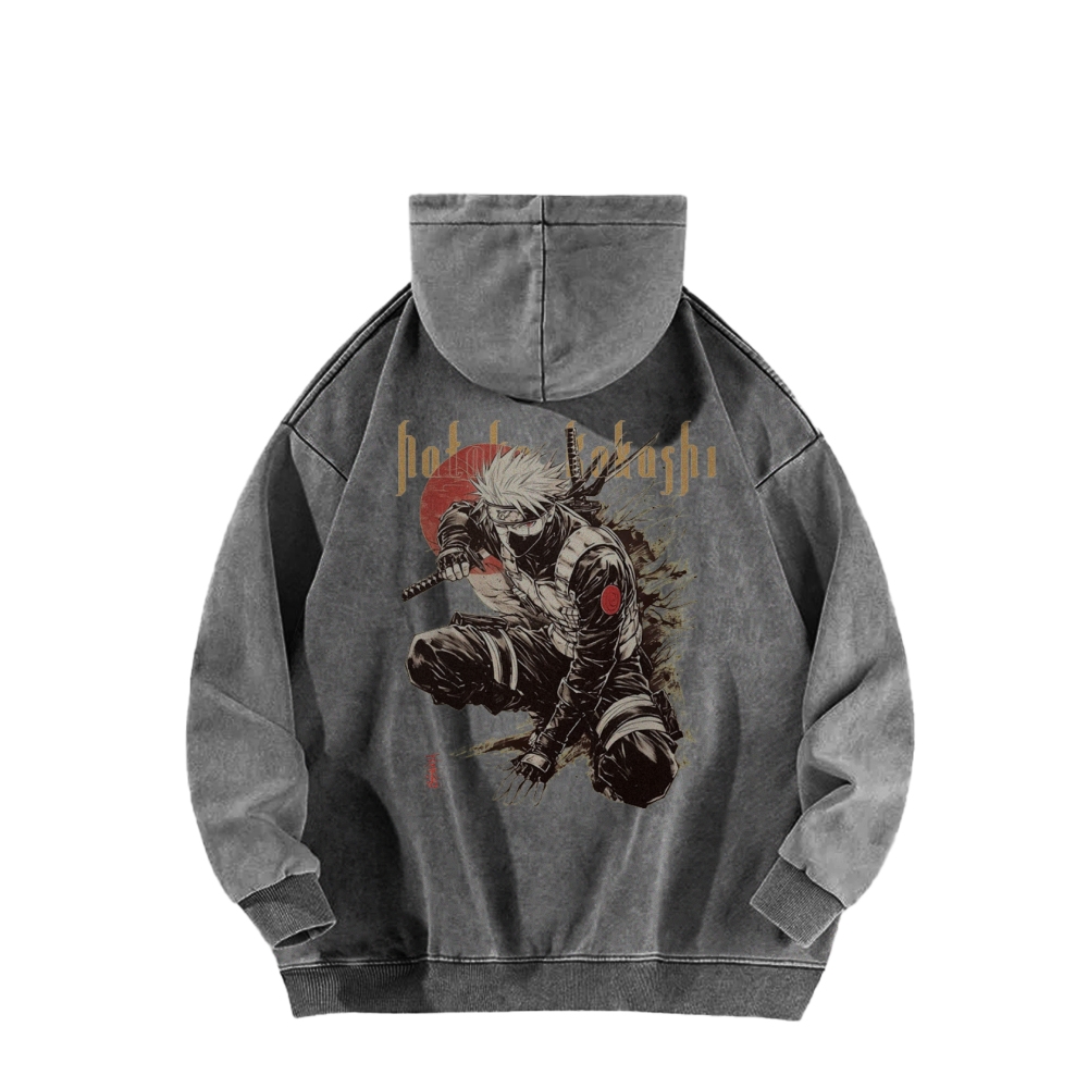 Kakashi Hatake Casual Washed Hoodie | NARUTO