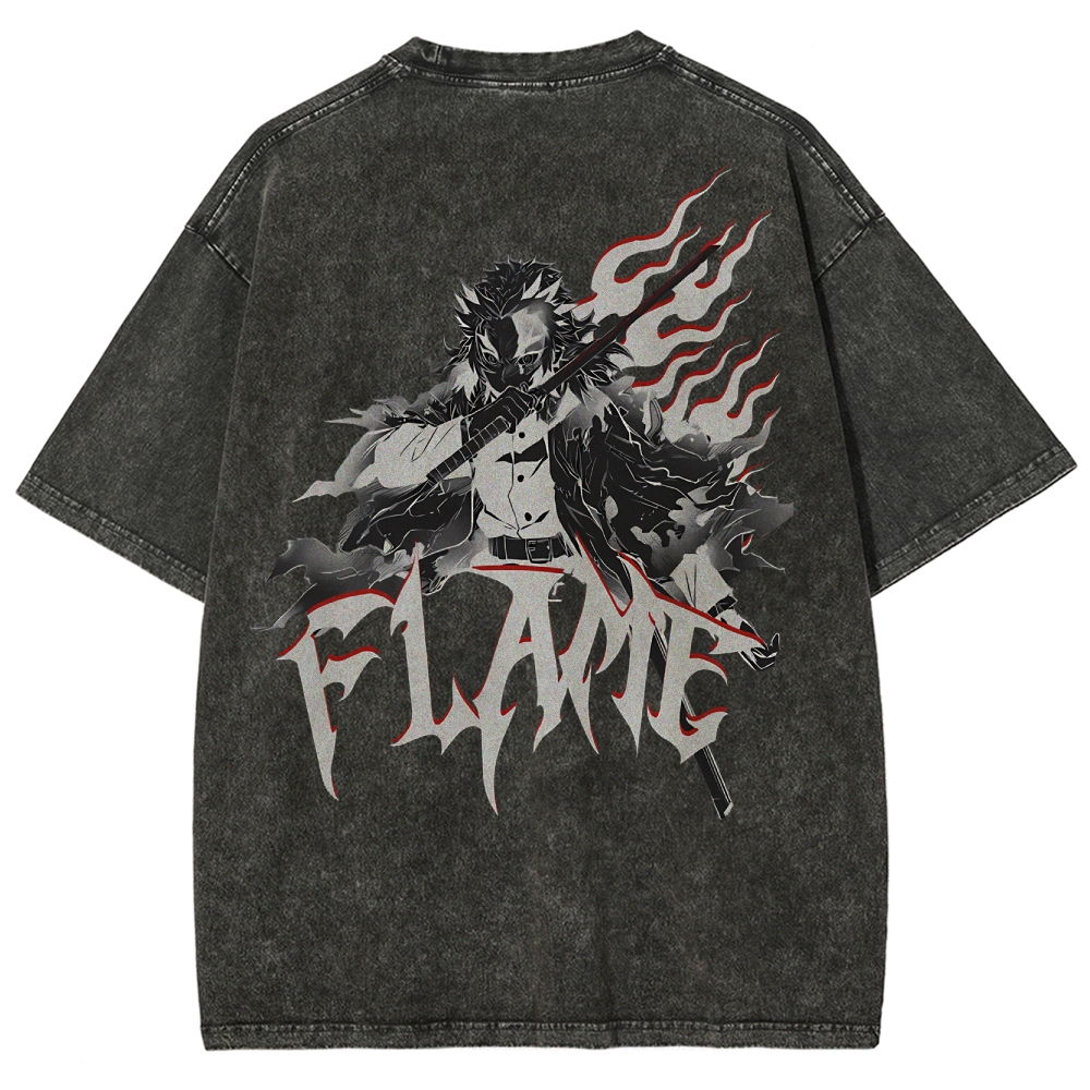 Rengoku Kyoujurou Vintage Oversized T-Shirt | Demon Slayer