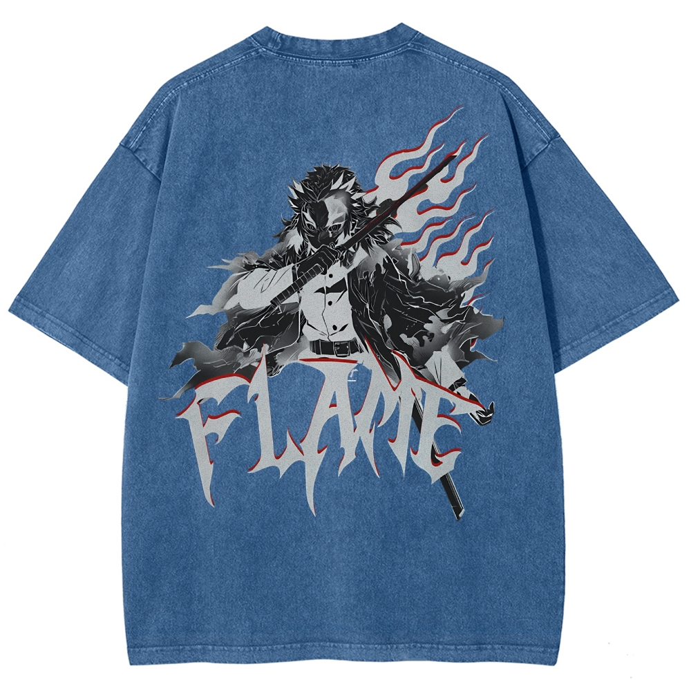 Rengoku Kyoujurou Vintage Oversized T-Shirt | Demon Slayer