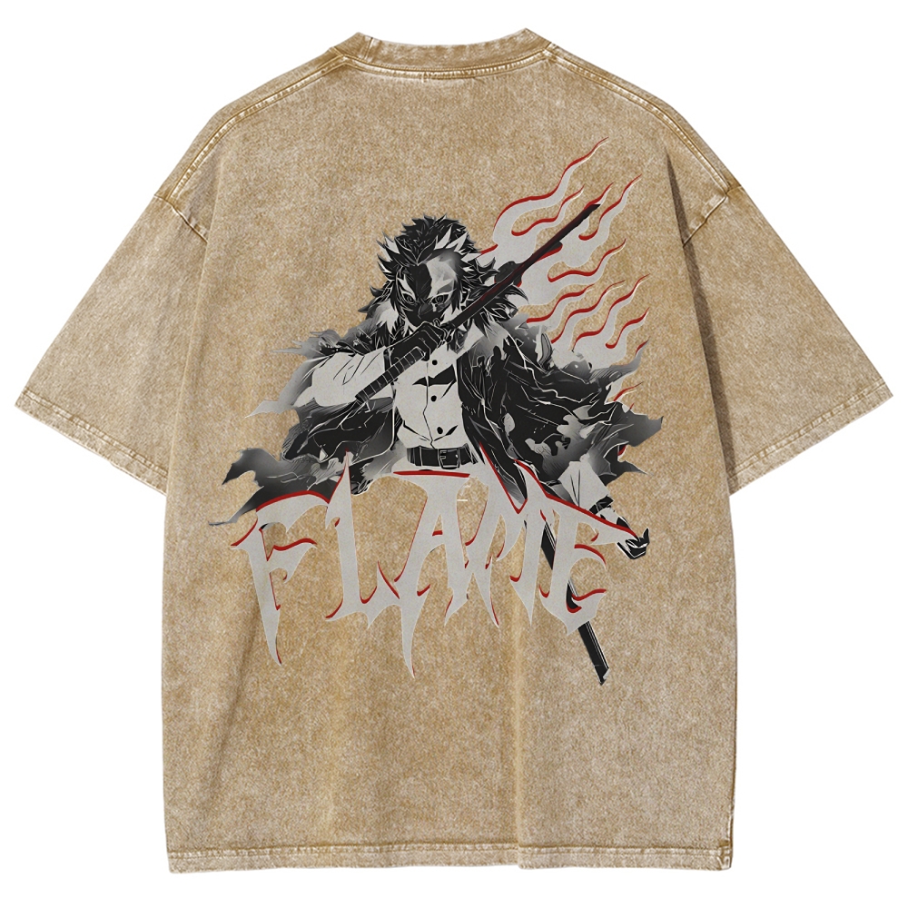 Rengoku Kyoujurou Vintage Oversized T-Shirt | Demon Slayer