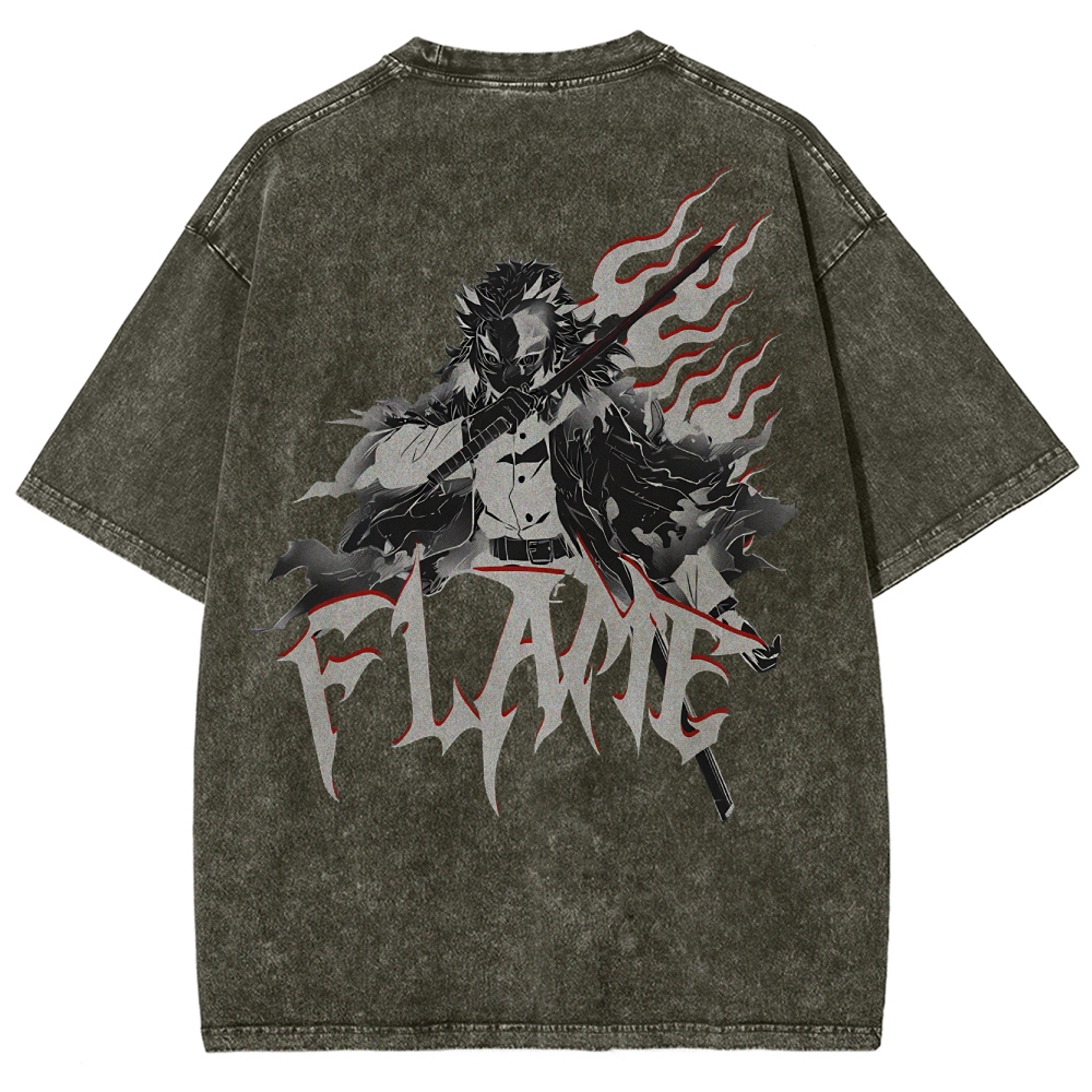 Rengoku Kyoujurou Vintage Oversized T-Shirt | Demon Slayer