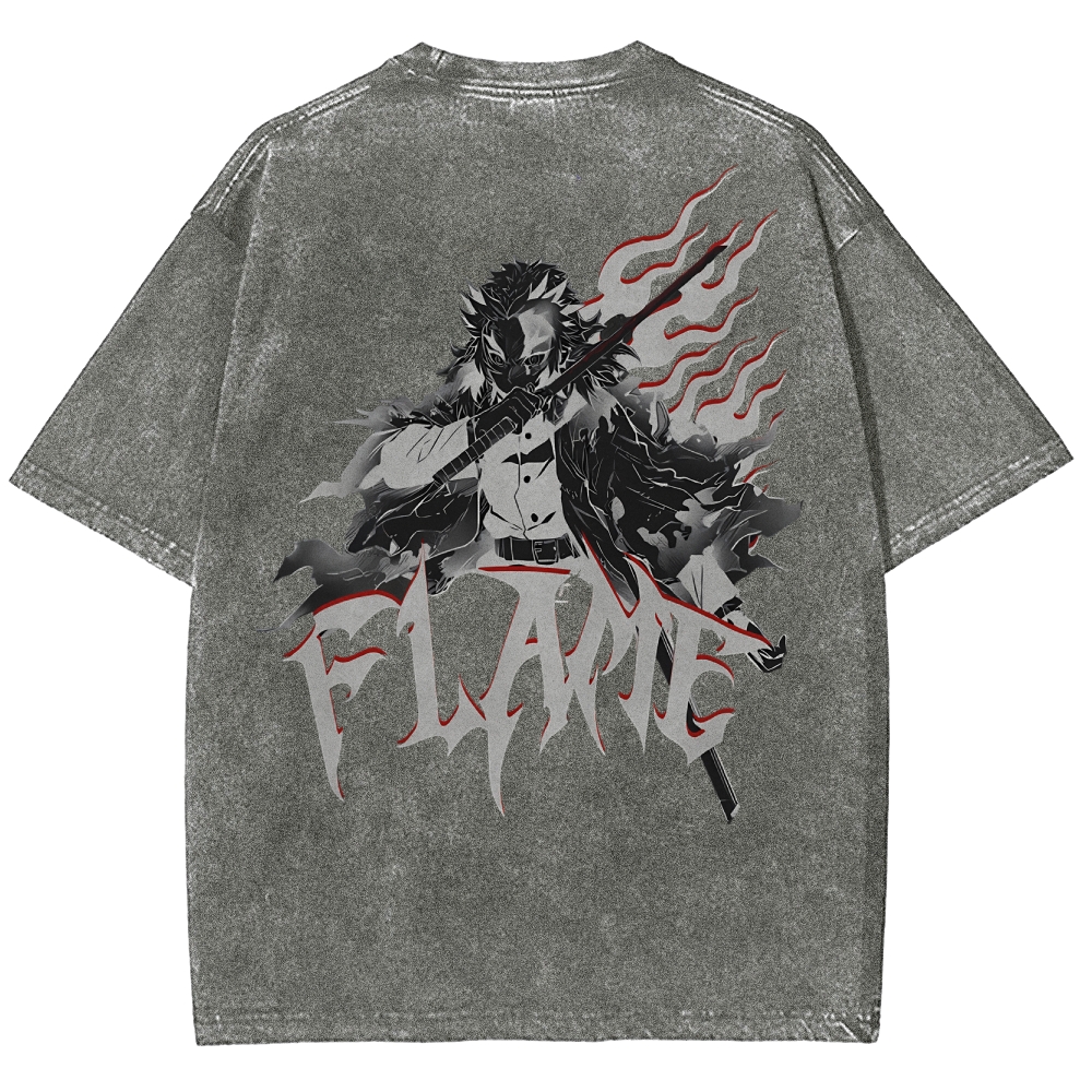 Rengoku Kyoujurou Vintage Oversized T-Shirt | Demon Slayer