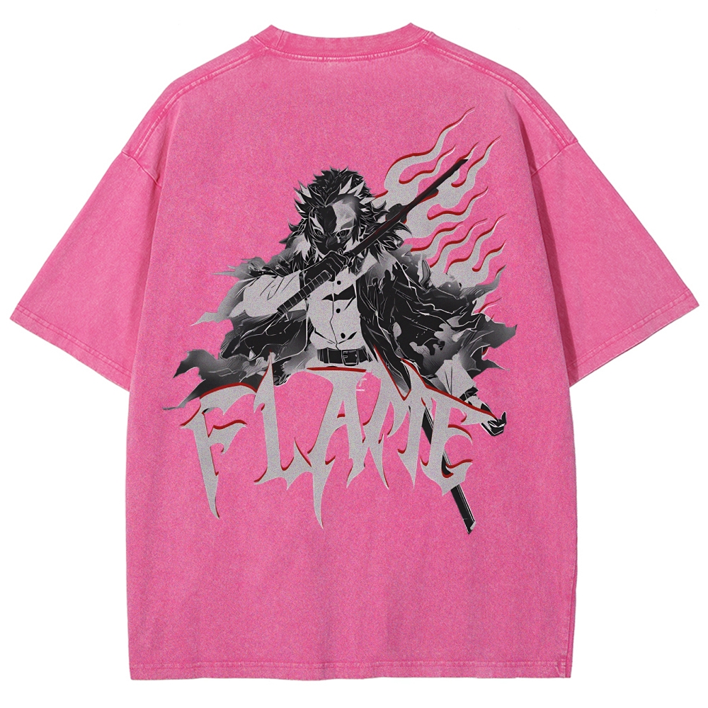 Rengoku Kyoujurou Vintage Oversized T-Shirt | Demon Slayer