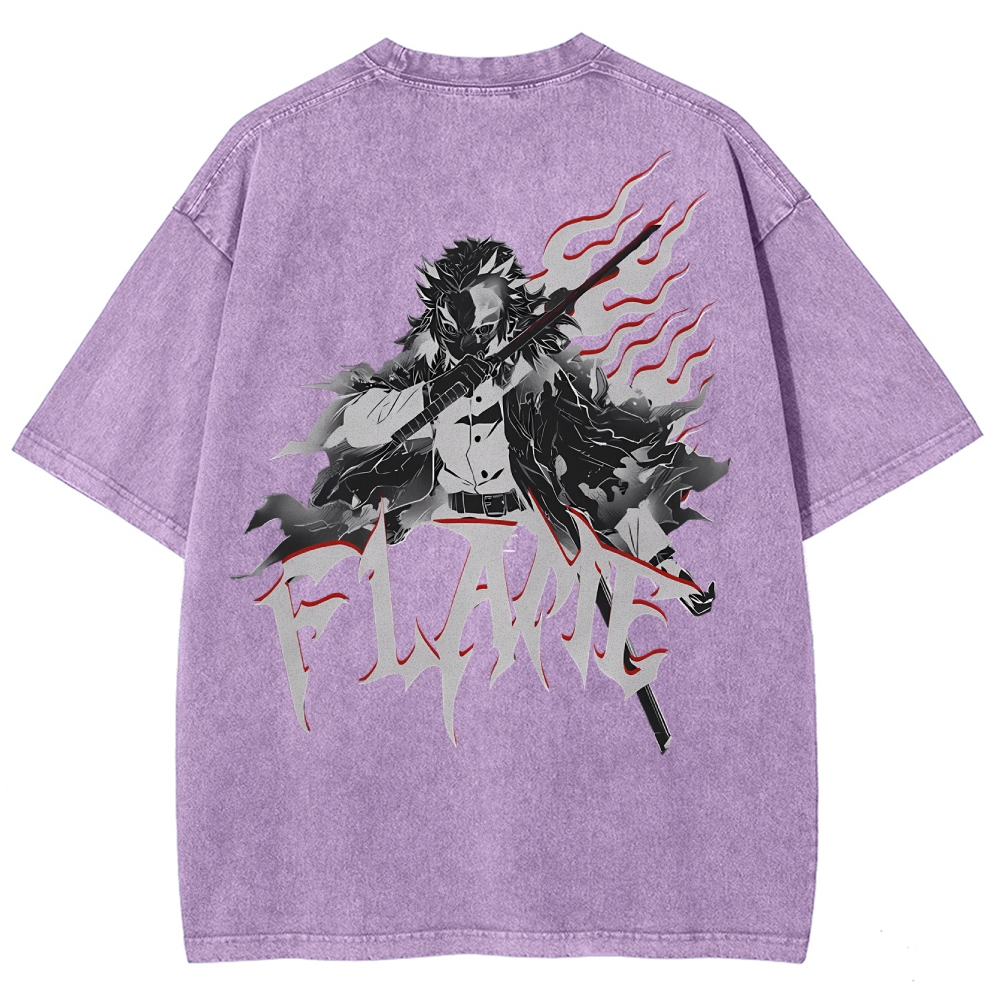 Rengoku Kyoujurou Vintage Oversized T-Shirt | Demon Slayer