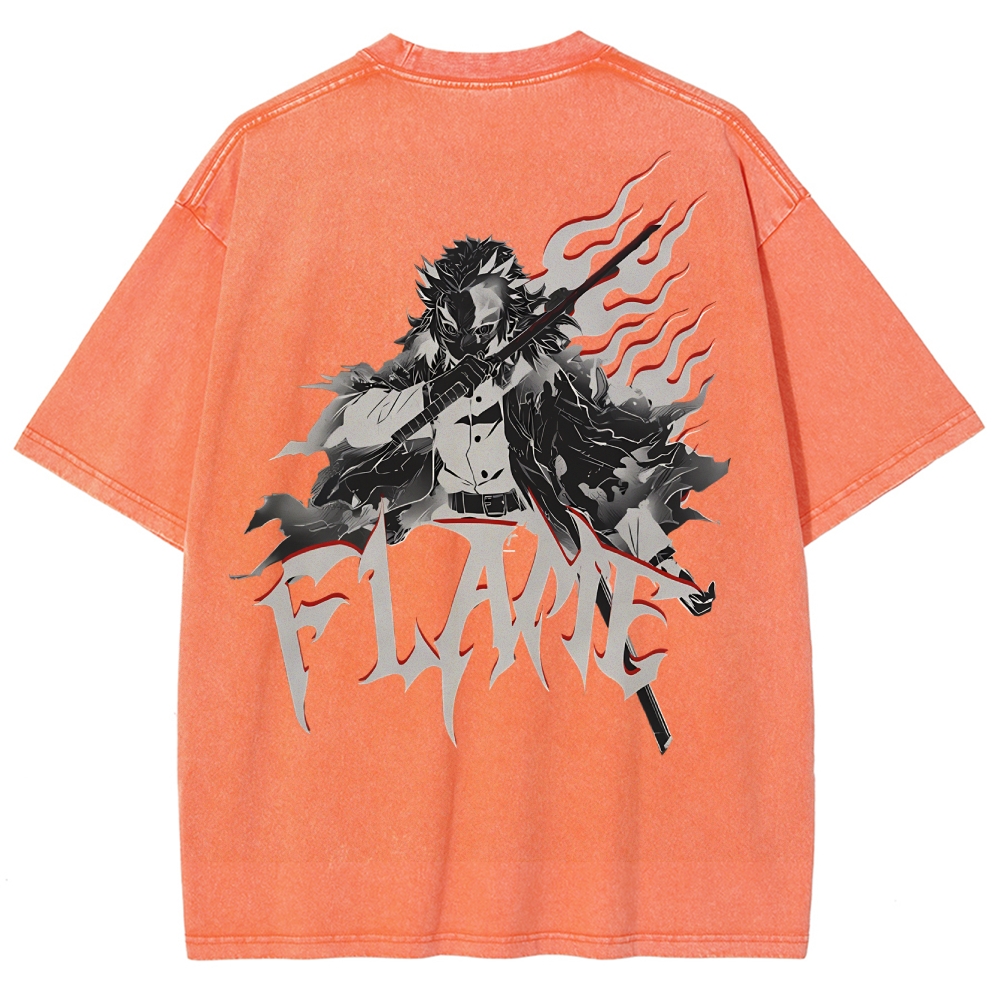 Rengoku Kyoujurou Vintage Oversized T-Shirt | Demon Slayer