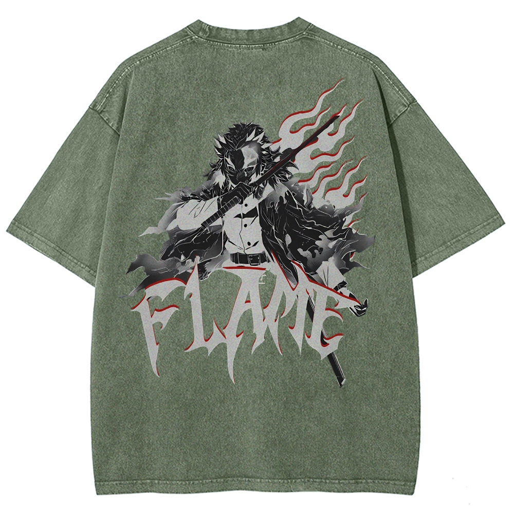 Rengoku Kyoujurou Vintage Oversized T-Shirt | Demon Slayer