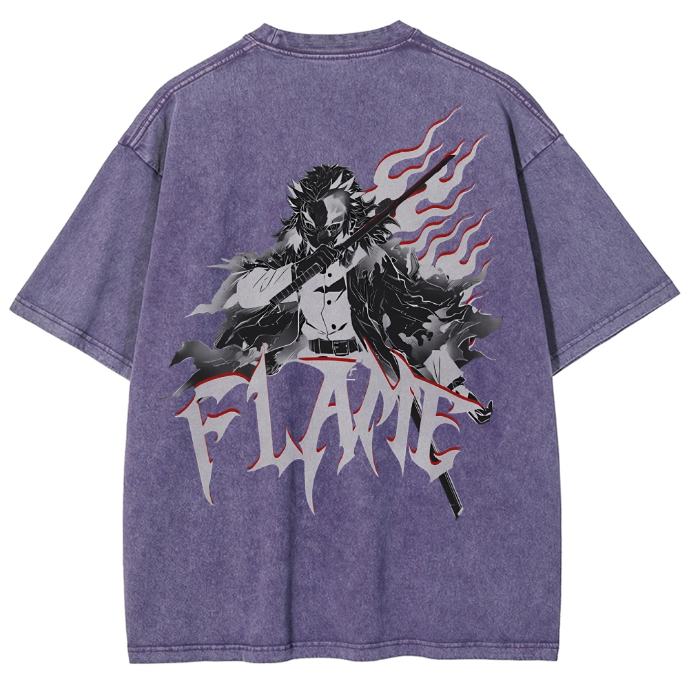 Rengoku Kyoujurou Vintage Oversized T-Shirt | Demon Slayer