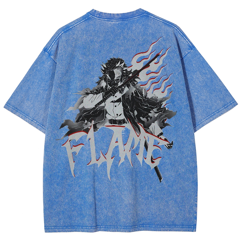 Rengoku Kyoujurou Vintage Oversized T-Shirt | Demon Slayer