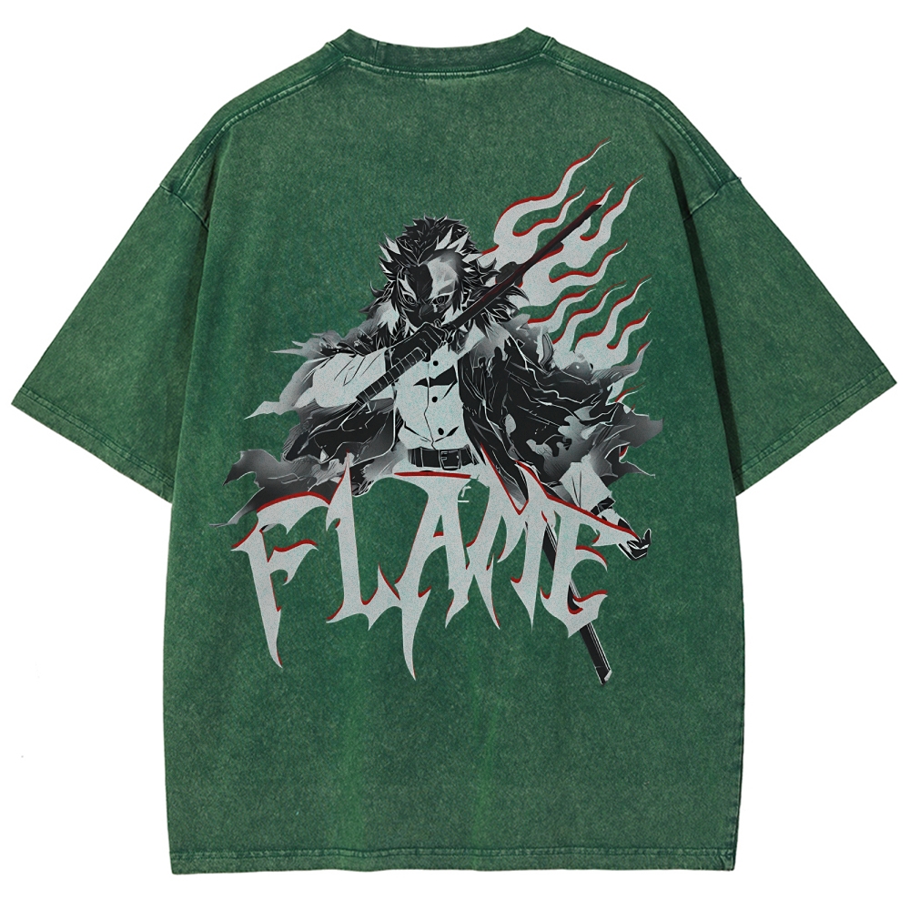 Rengoku Kyoujurou Vintage Oversized T-Shirt | Demon Slayer