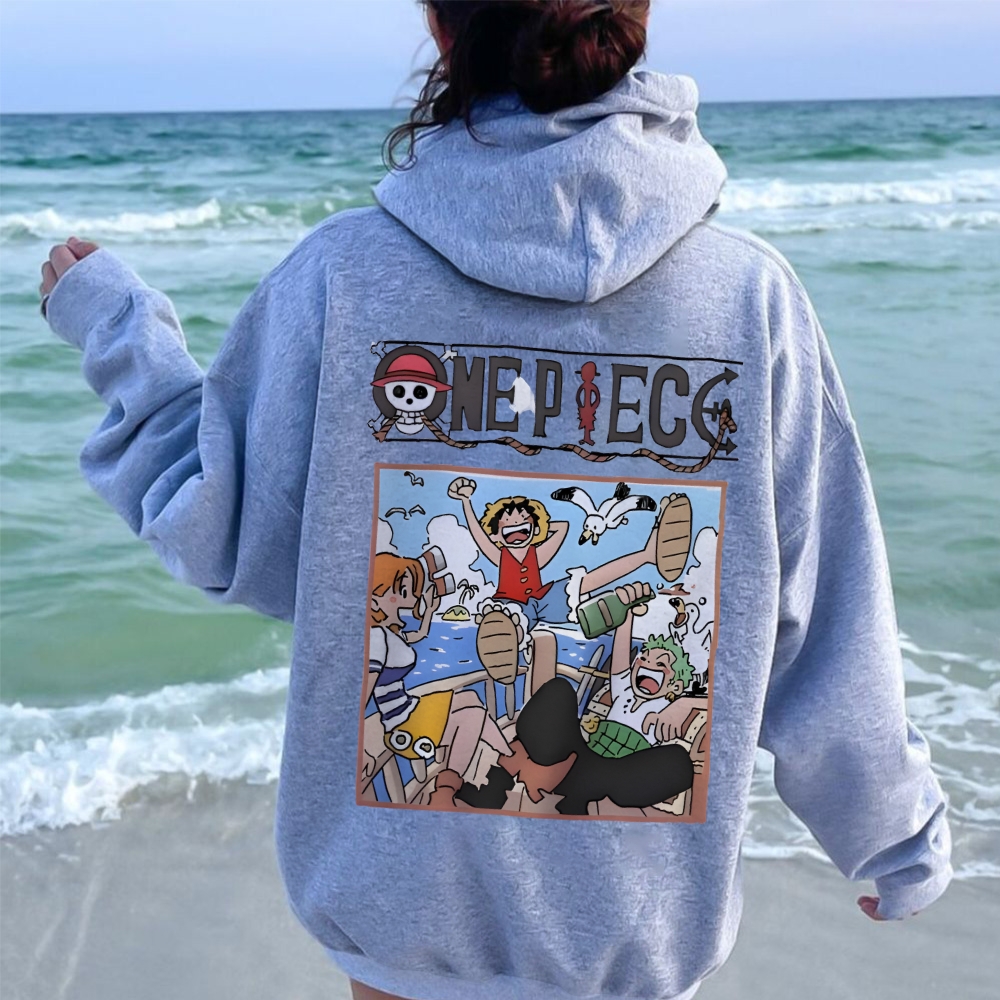 Unisex pure cotton hoodid sweatshirt Luffy