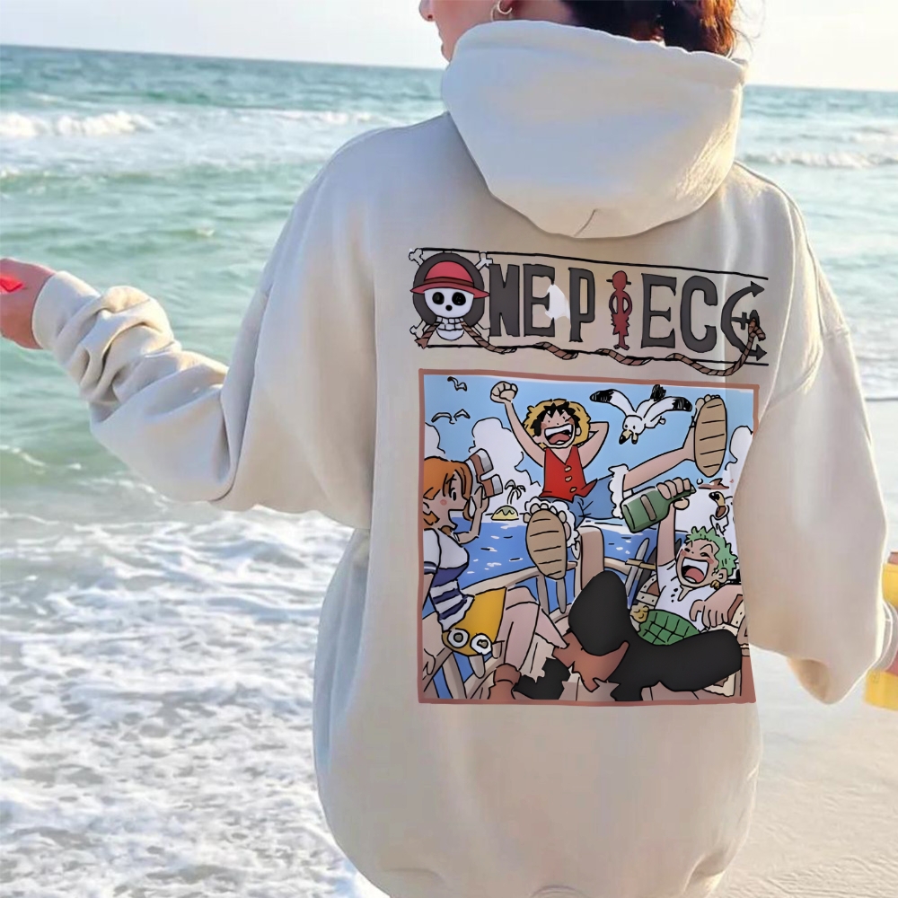 Unisex pure cotton hoodid sweatshirt Luffy