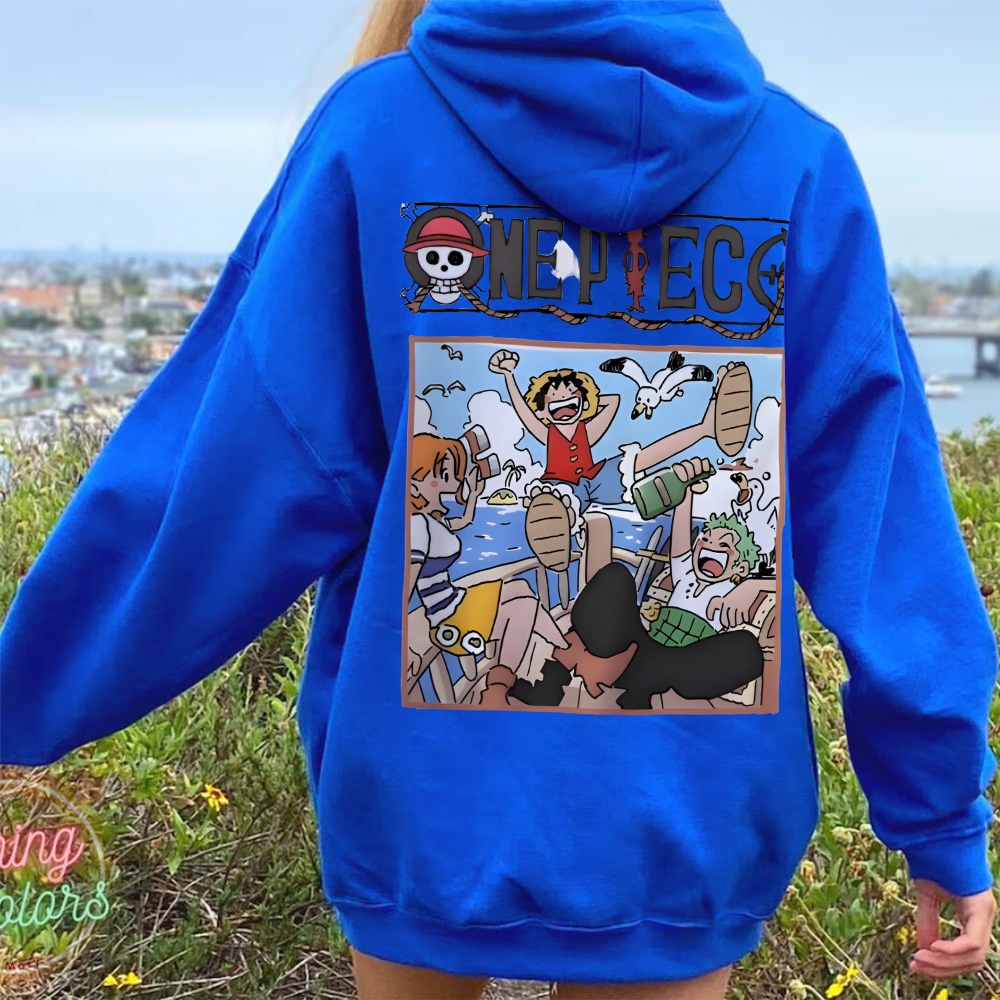 Unisex pure cotton hoodid sweatshirt Luffy