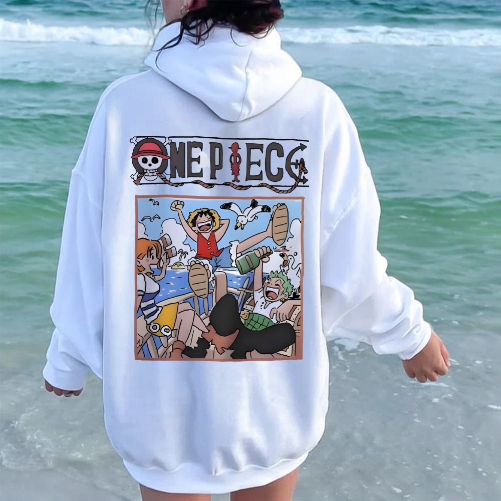 Unisex pure cotton hoodid sweatshirt Luffy