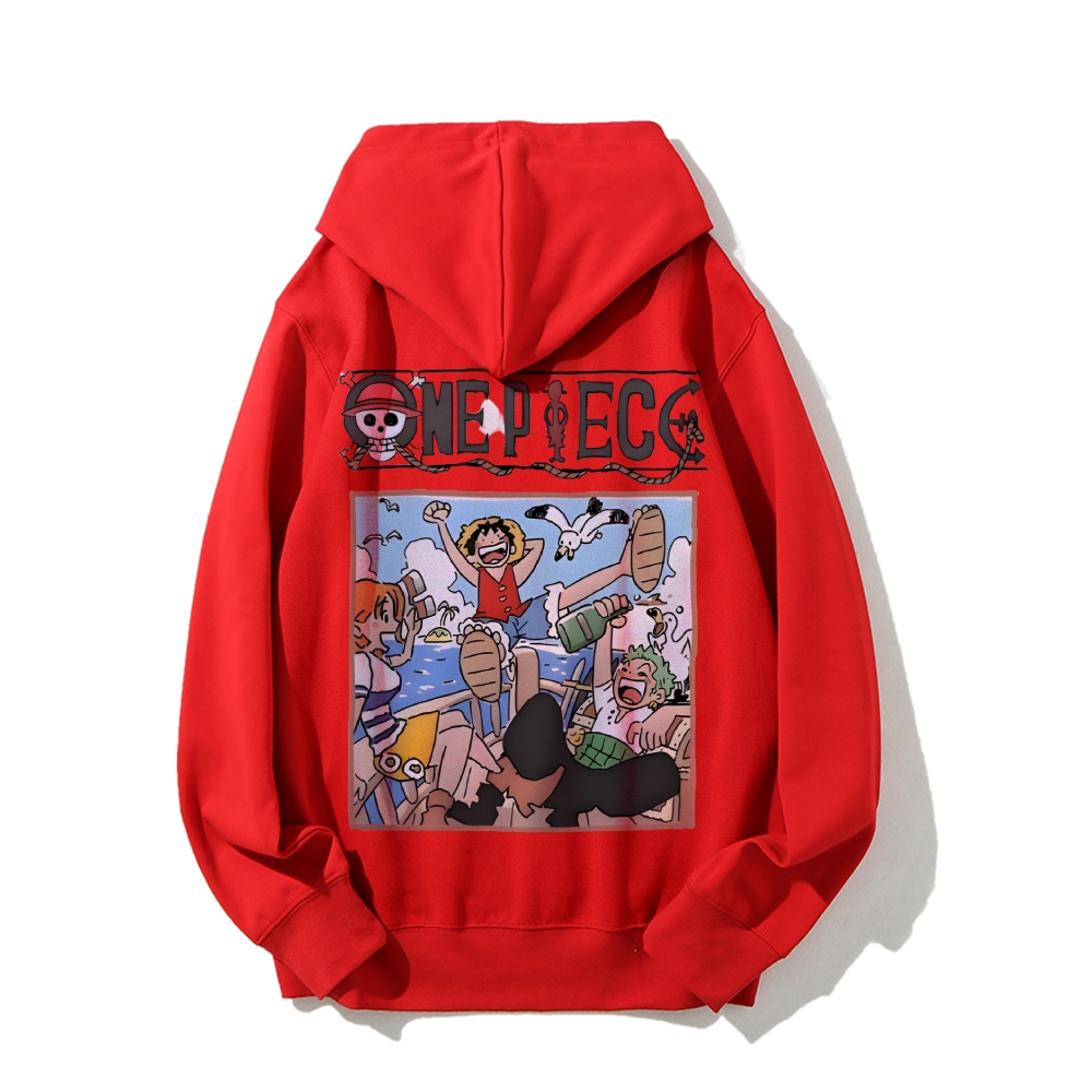Unisex pure cotton hoodid sweatshirt Luffy