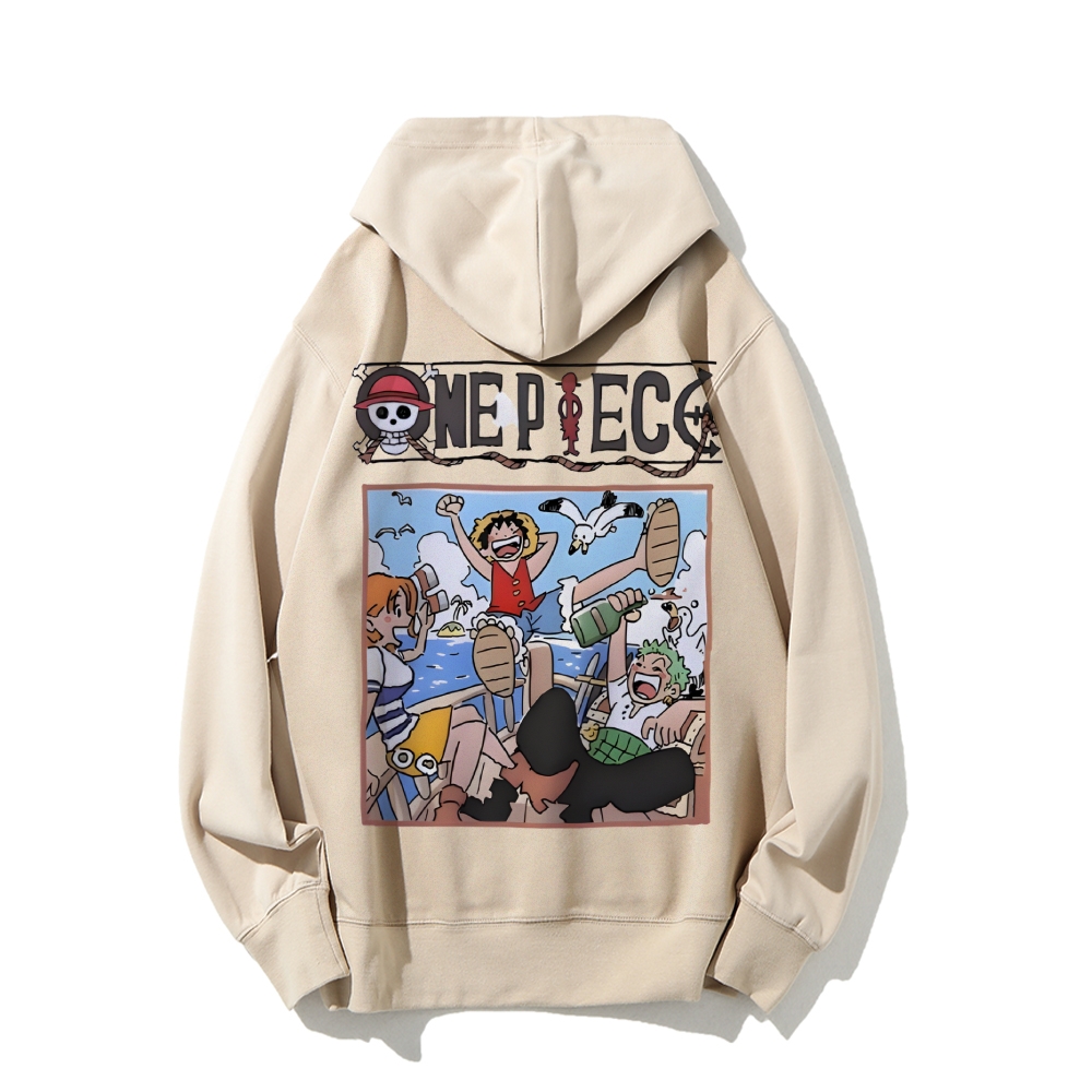 Unisex pure cotton hoodid sweatshirt Luffy