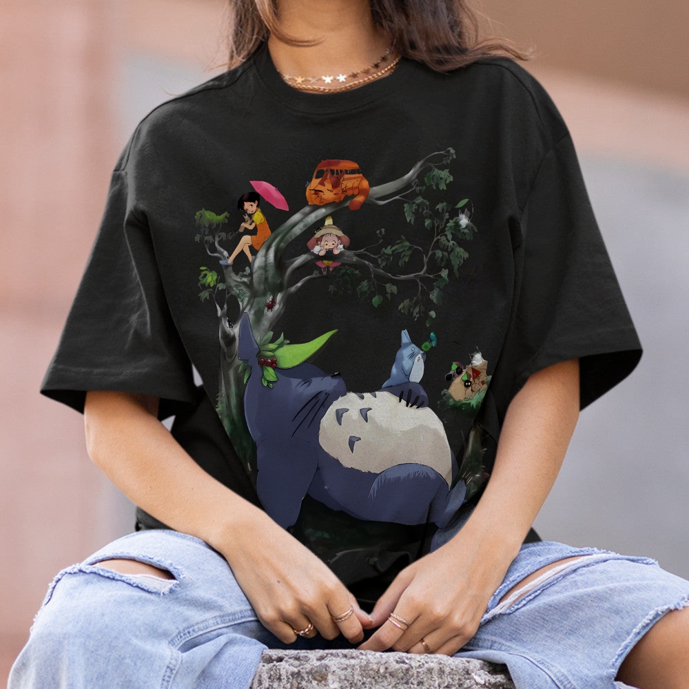 My Neighbor Totoro Cotton Unisex Round Neck Anime T-shirt