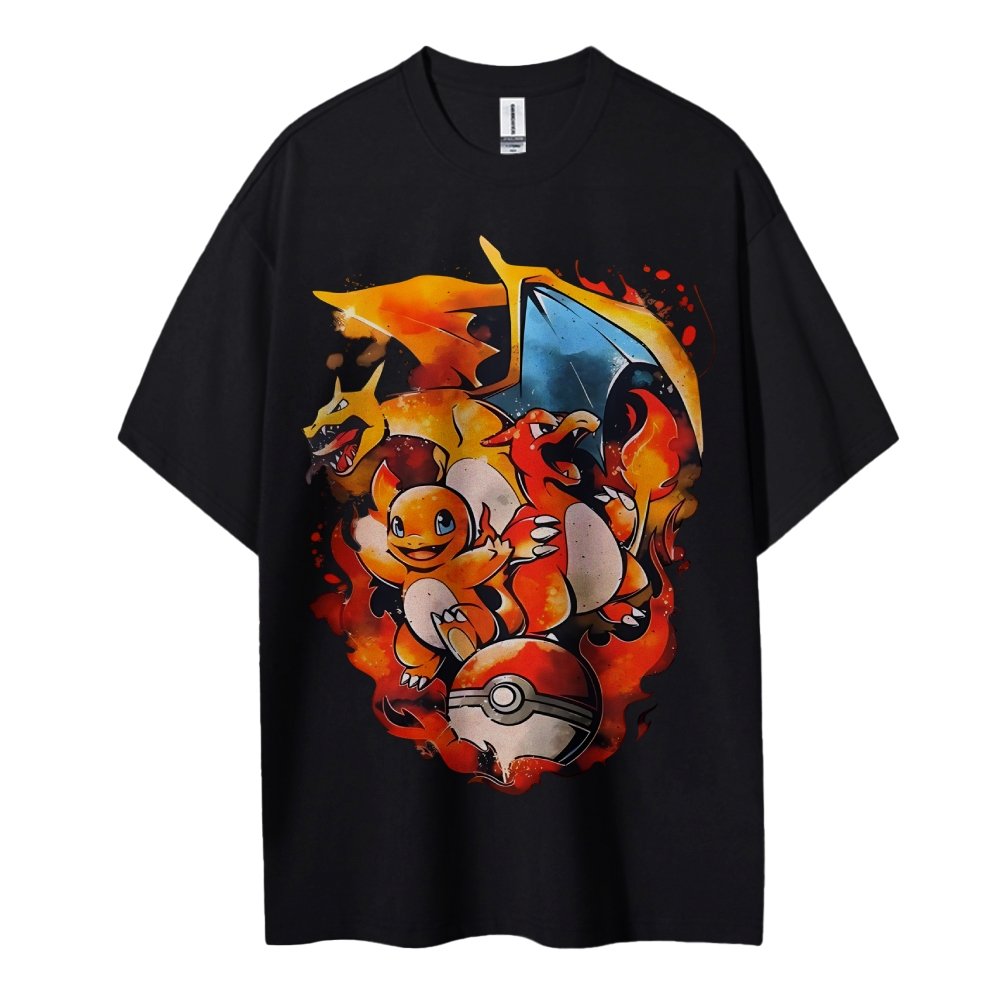 Pokemon Cotton Unisex Crew Neck Anime T-Shirt